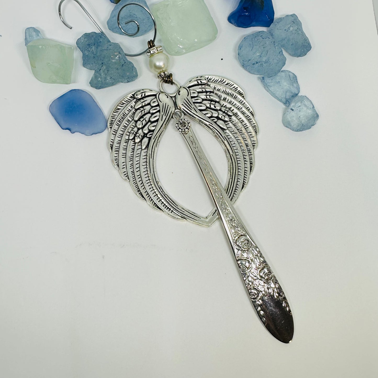 Angel Ornaments and Pendants made with Vintage Silverware