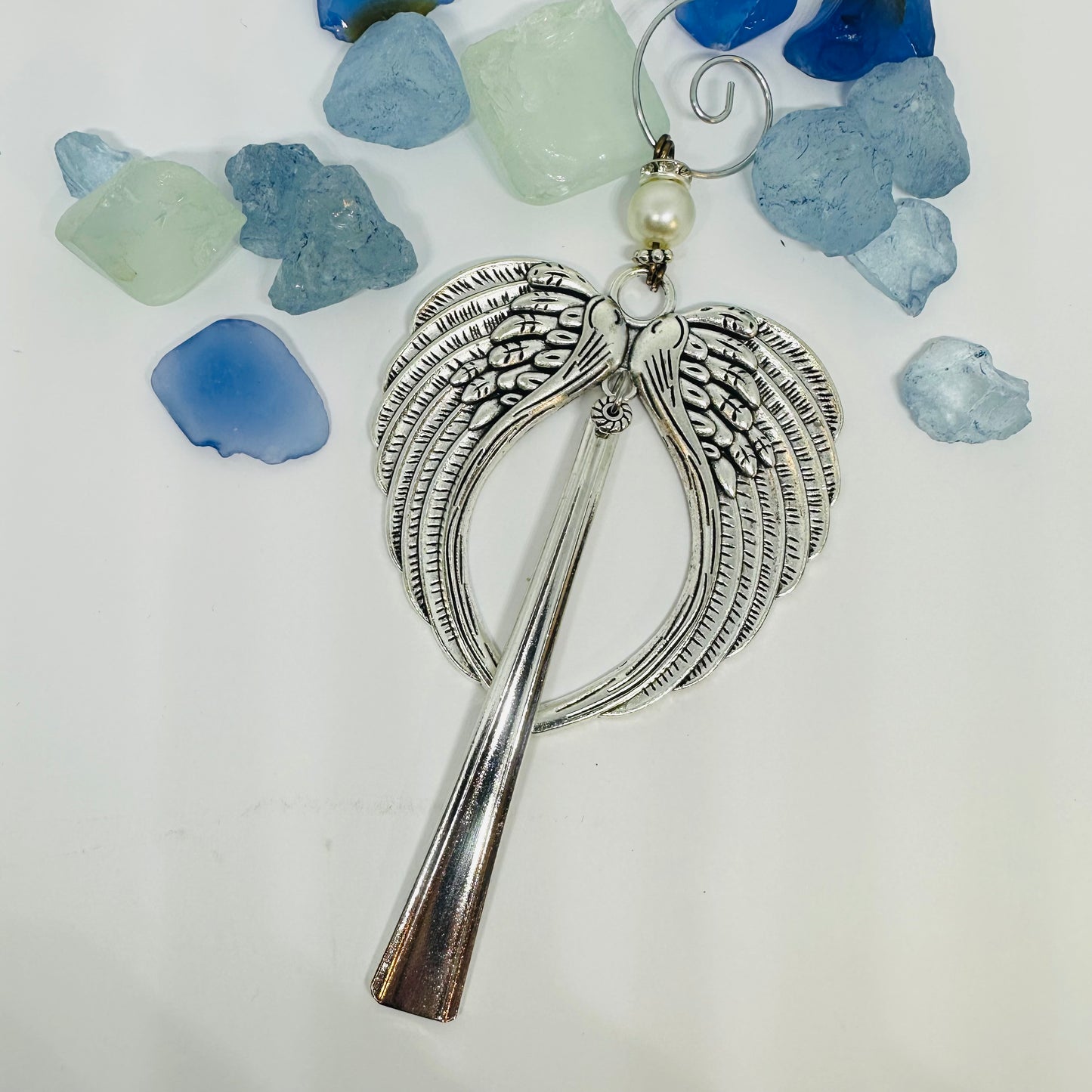 Angel Ornaments and Pendants made with Vintage Silverware