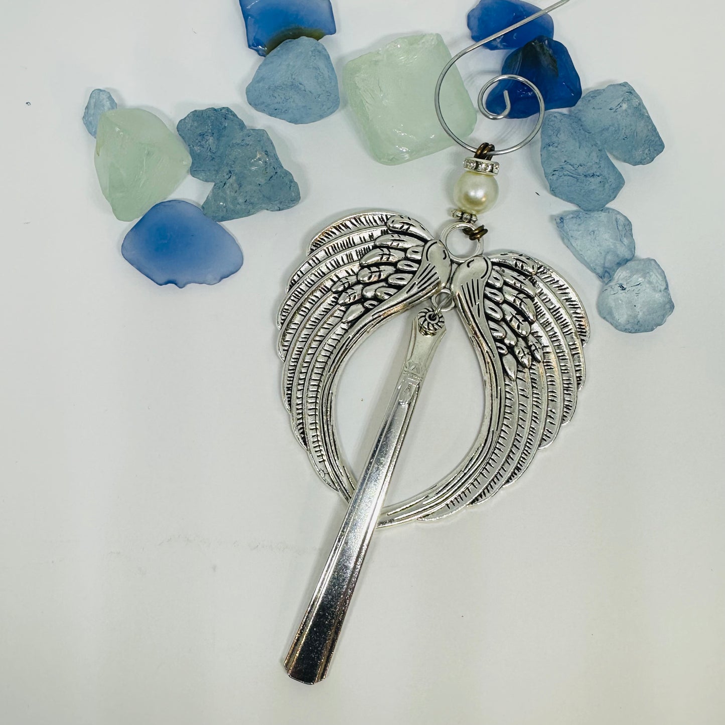 Angel Ornaments and Pendants made with Vintage Silverware