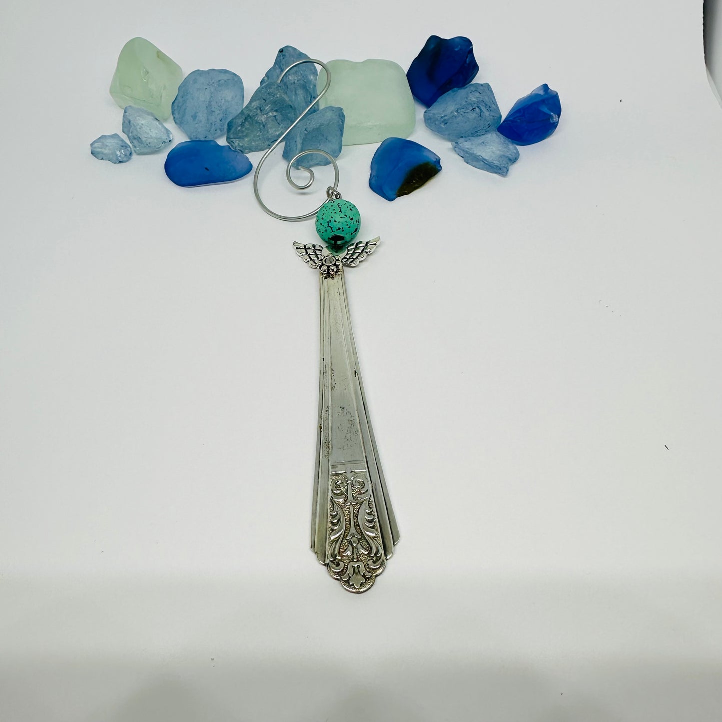 Angel Ornaments and Pendants made with Vintage Silverware