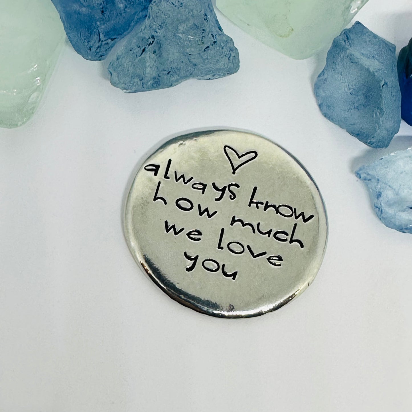 Custom Order for Heather - Hand Stamped Pewter Pocket Stones