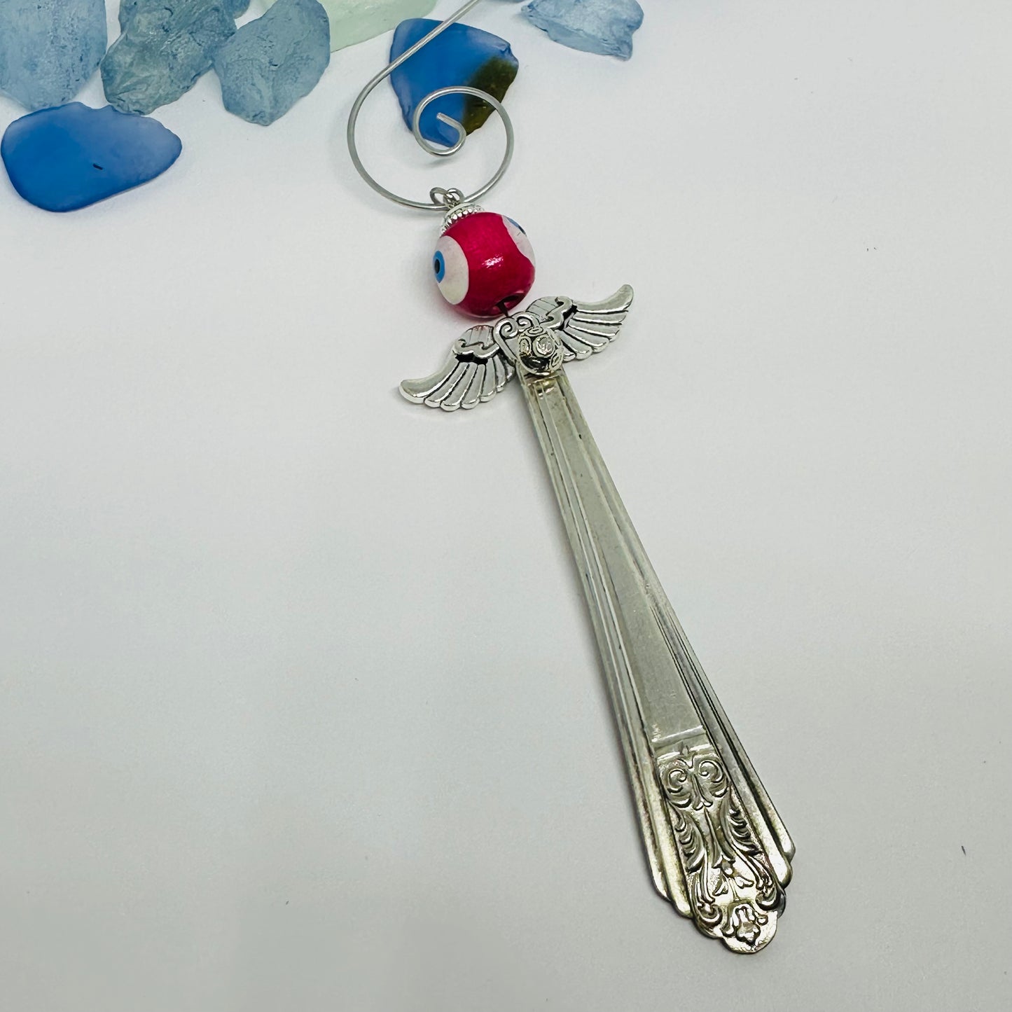 Angel Ornaments and Pendants made with Vintage Silverware