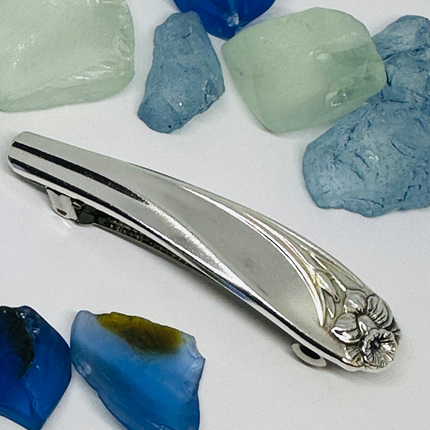 Handcrafted Vintage Silverware Hair Barrettes - Unique Patterns & Two Sizes Available
