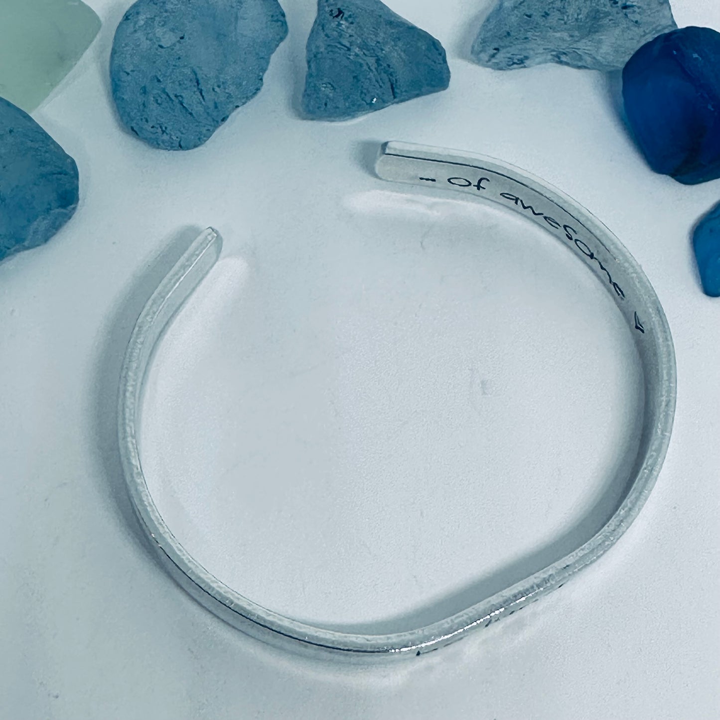 be kind ... of awesome - Hand Stamped Double-Sided 1/4" Aluminum Cuff