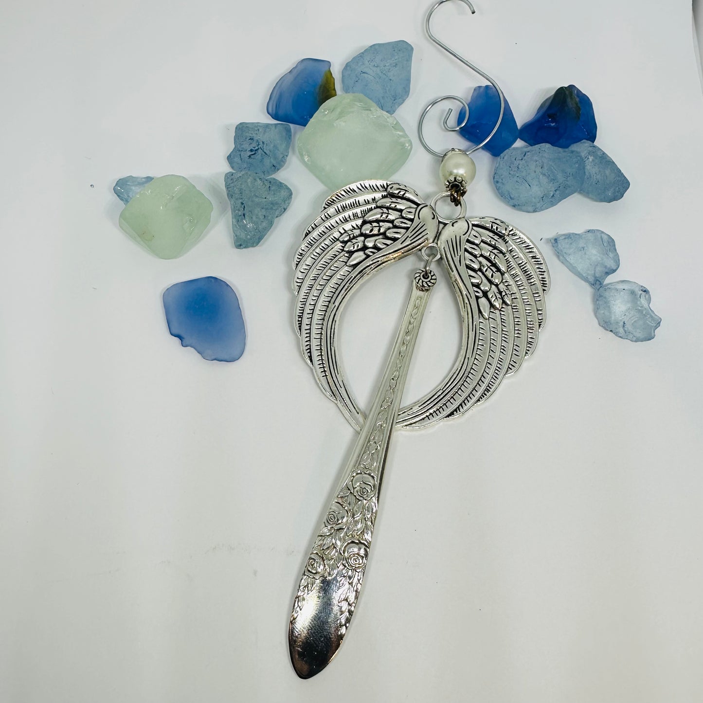 Angel Ornaments and Pendants made with Vintage Silverware