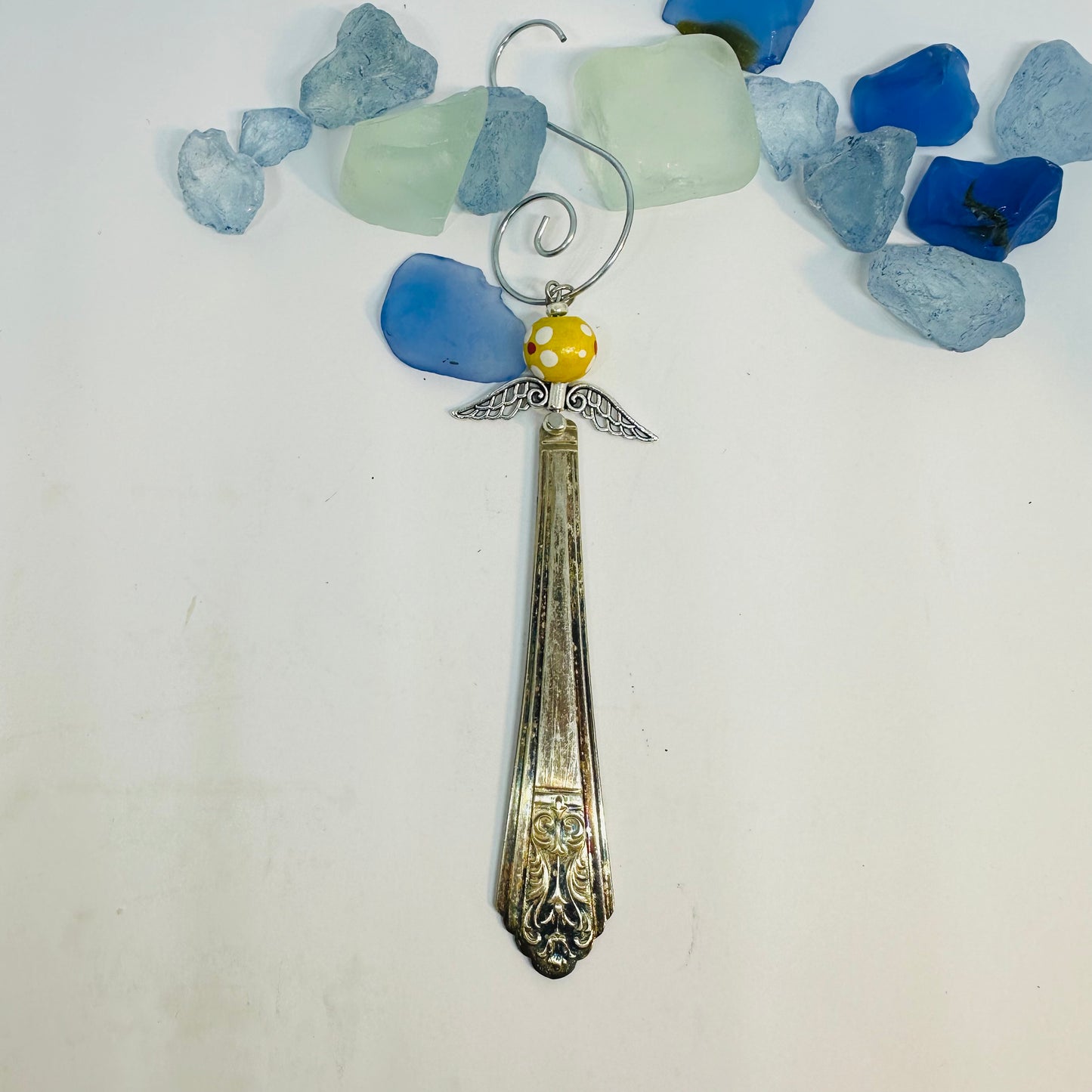 Angel Ornaments and Pendants made with Vintage Silverware