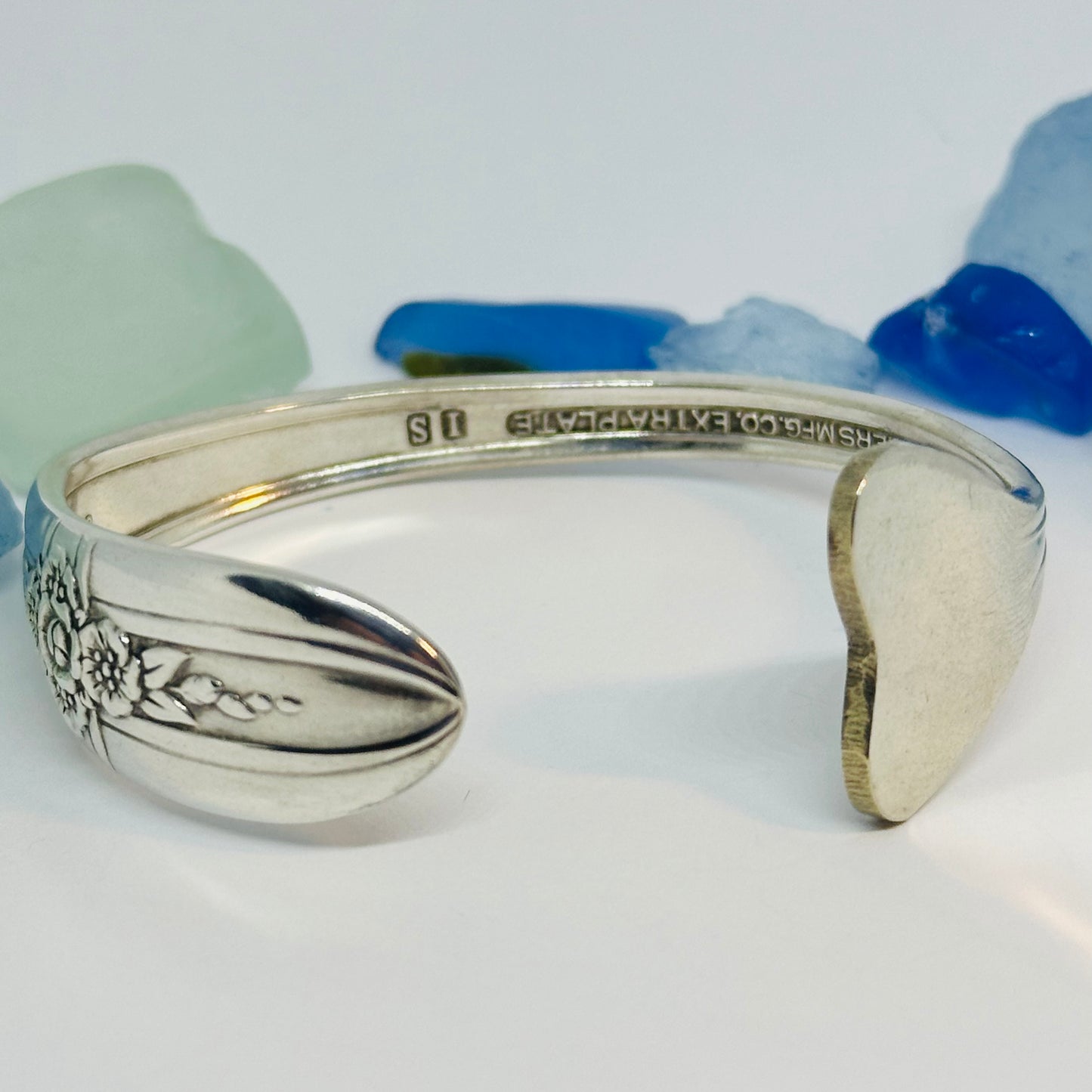 “Triumph” Silverplate 1941 Bracelet Mermaid Tail Heart Whale Tail | Vintage | Int’l Silver | Up-Cycled | Spoon Fork | Antique