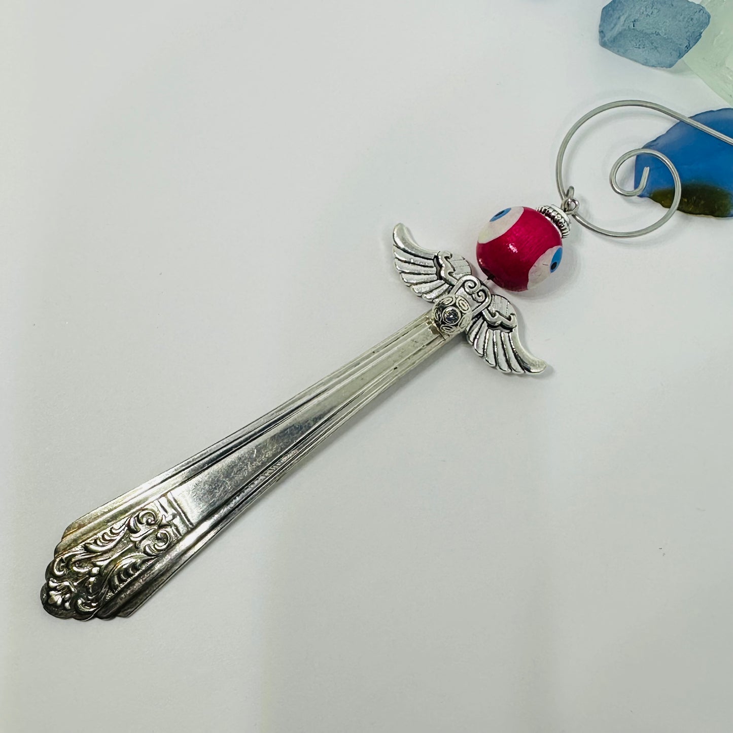 Angel Ornaments and Pendants made with Vintage Silverware