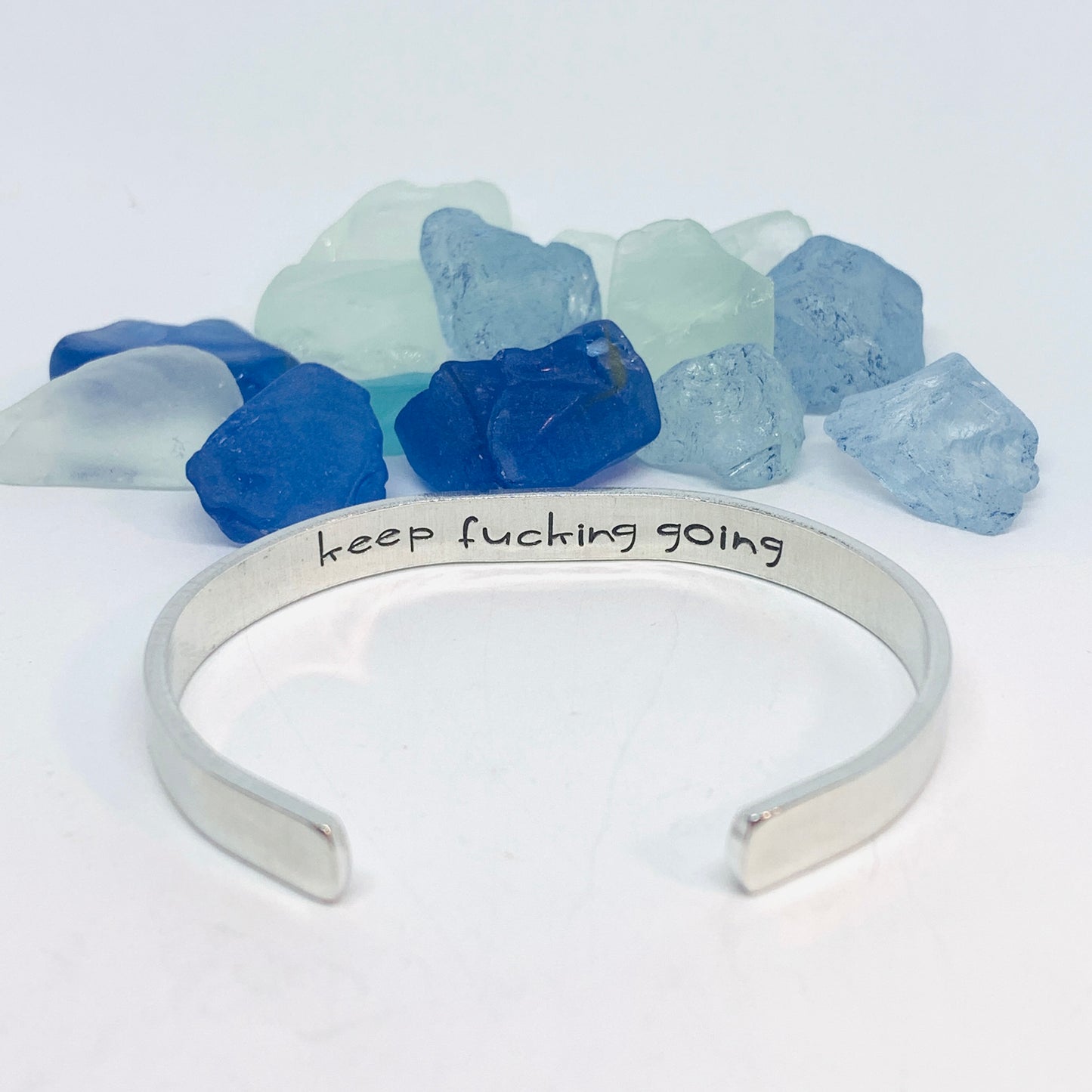 Keep Fucking Going (1/4”) - Hand Stamped Cuff Bracelet