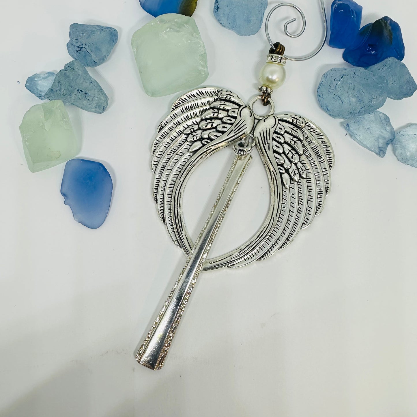 Angel Ornaments and Pendants made with Vintage Silverware