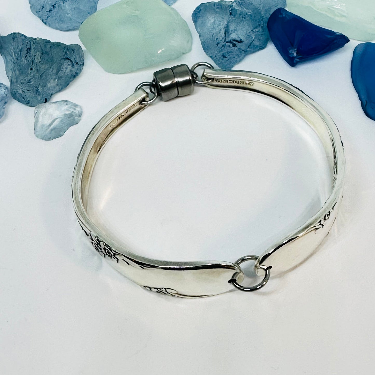 “Bridal Wreath” 1950 Vintage Silverware Spoon Bracelet | Up-Cycled Jewelry | Antique