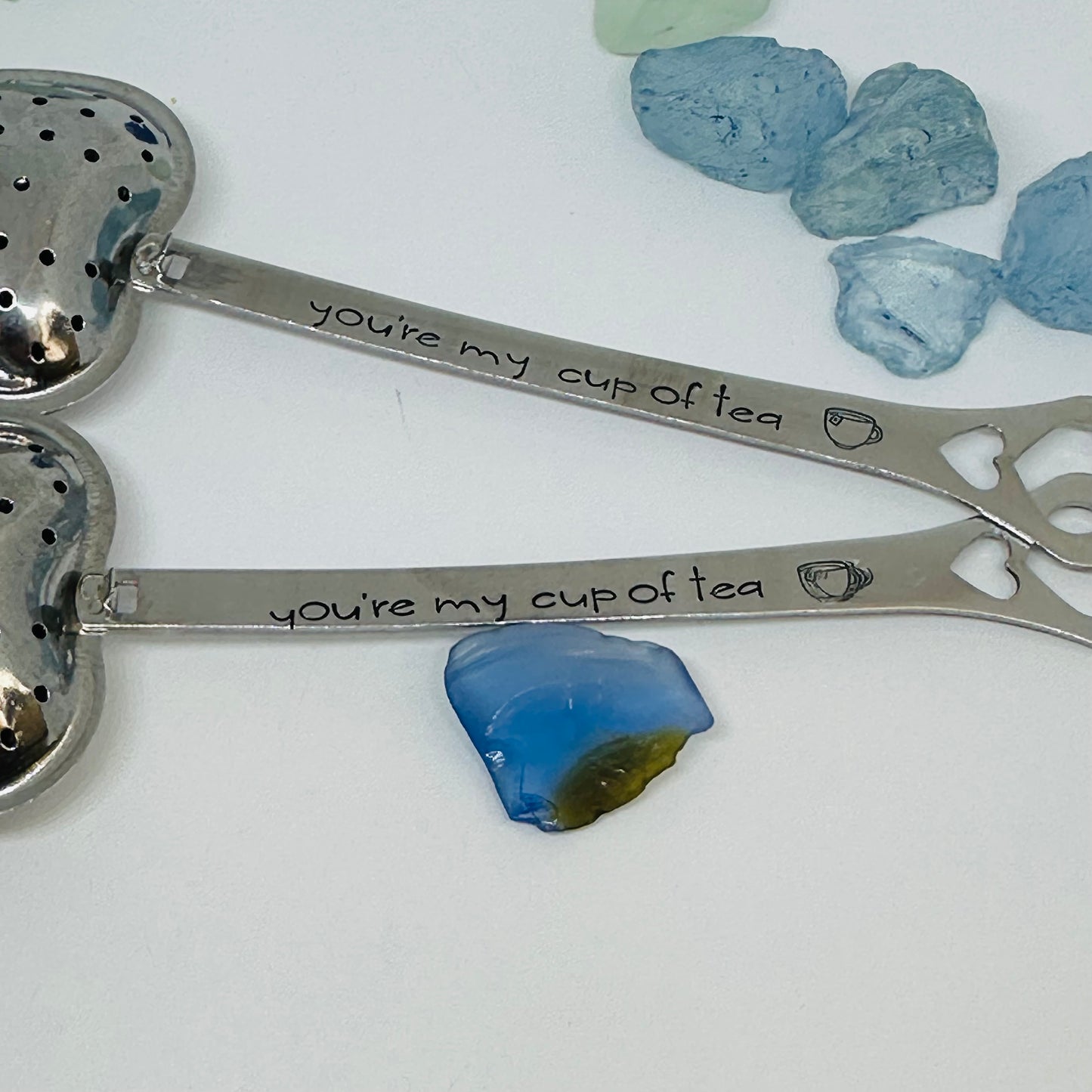 Hand Stamped Tea Infuser | Personalized Loose Tea Strainer | Tea Steeper | Heart-Shaped Tea Strainer | Tea Time | Infuser