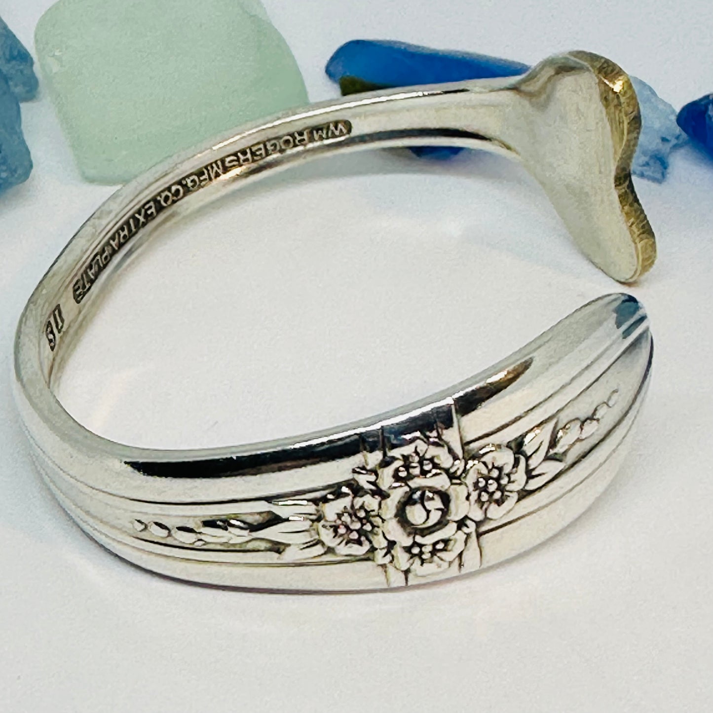 “Triumph” Silverplate 1941 Bracelet Mermaid Tail Heart Whale Tail | Vintage | Int’l Silver | Up-Cycled | Spoon Fork | Antique