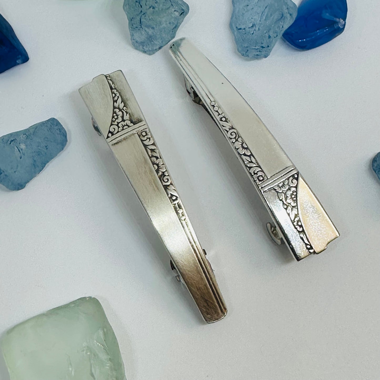 Handcrafted Vintage Silverware Hair Barrettes - Unique Patterns & Two Sizes Available