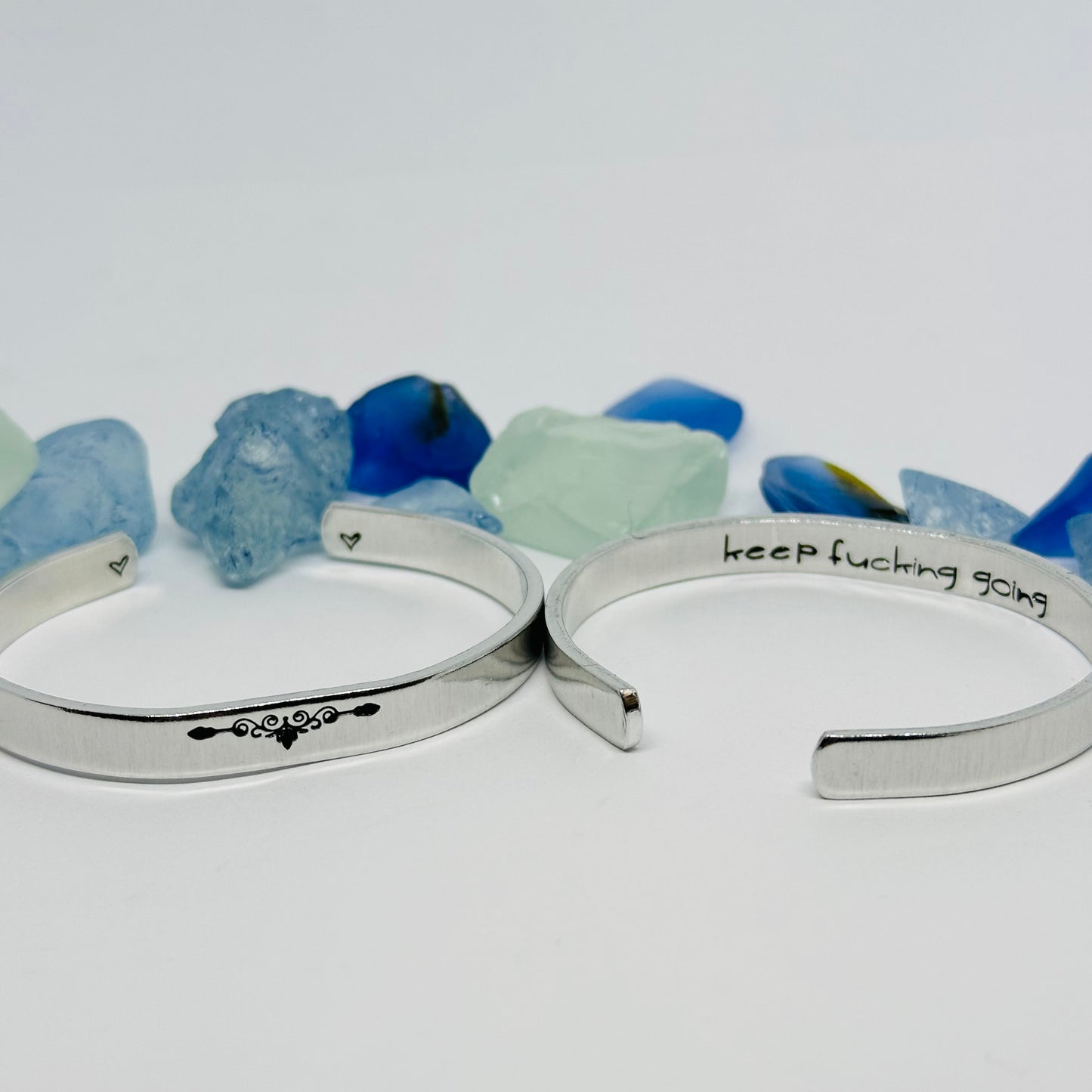 Keep Fucking Going (1/4”) - Hand Stamped Cuff Bracelet