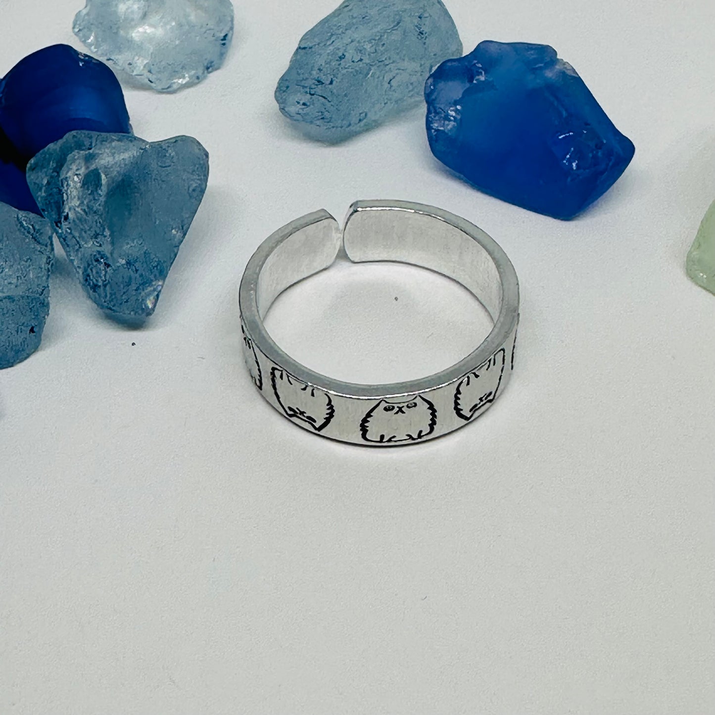 Cats Cats Cats! | Adorable Hand-Stamped Metal Cat Design Rings - Adjustable & Unique Feline Lover Gift