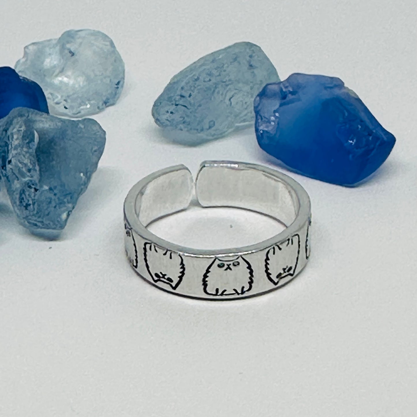 Cats Cats Cats! | Adorable Hand-Stamped Metal Cat Design Rings - Adjustable & Unique Feline Lover Gift