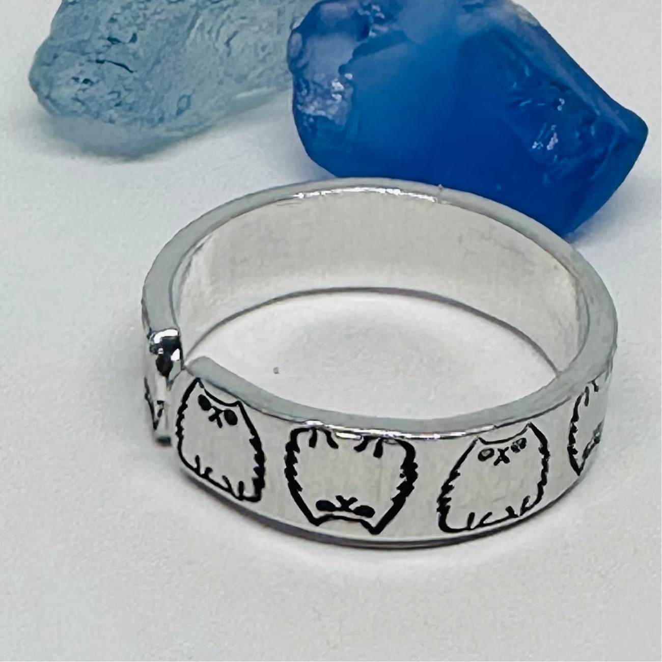 Cats Cats Cats! | Adorable Hand-Stamped Metal Cat Design Rings - Adjustable & Unique Feline Lover Gift