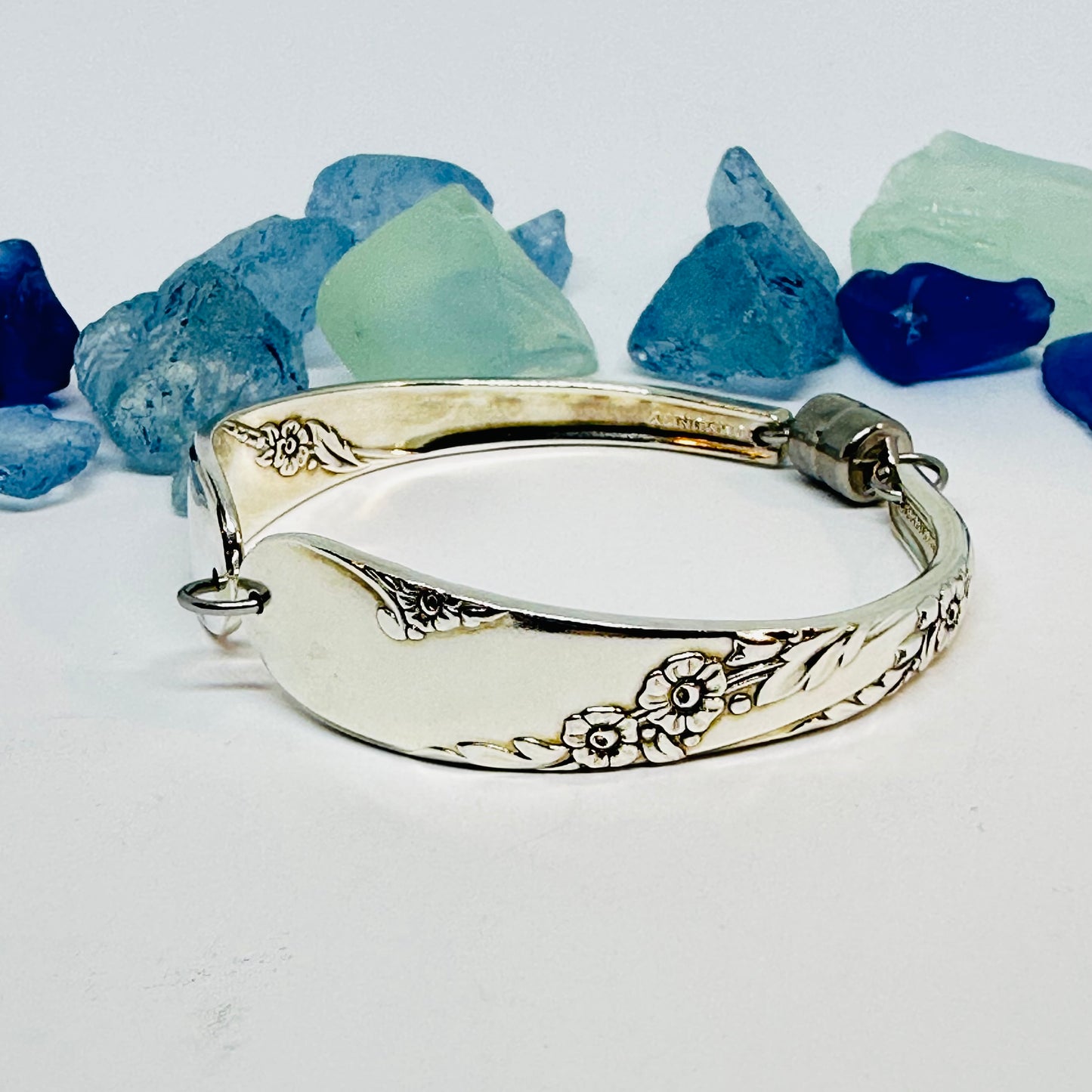 “Bridal Wreath” 1950 Vintage Silverware Spoon Bracelet | Up-Cycled Jewelry | Antique