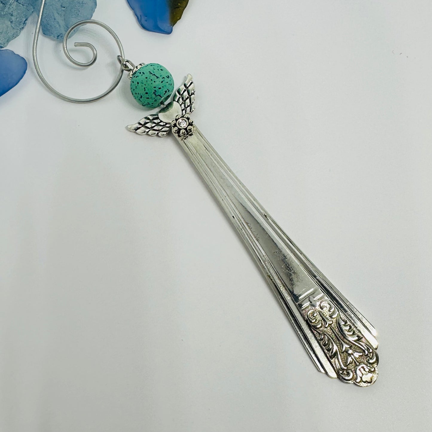 Angel Ornaments and Pendants made with Vintage Silverware