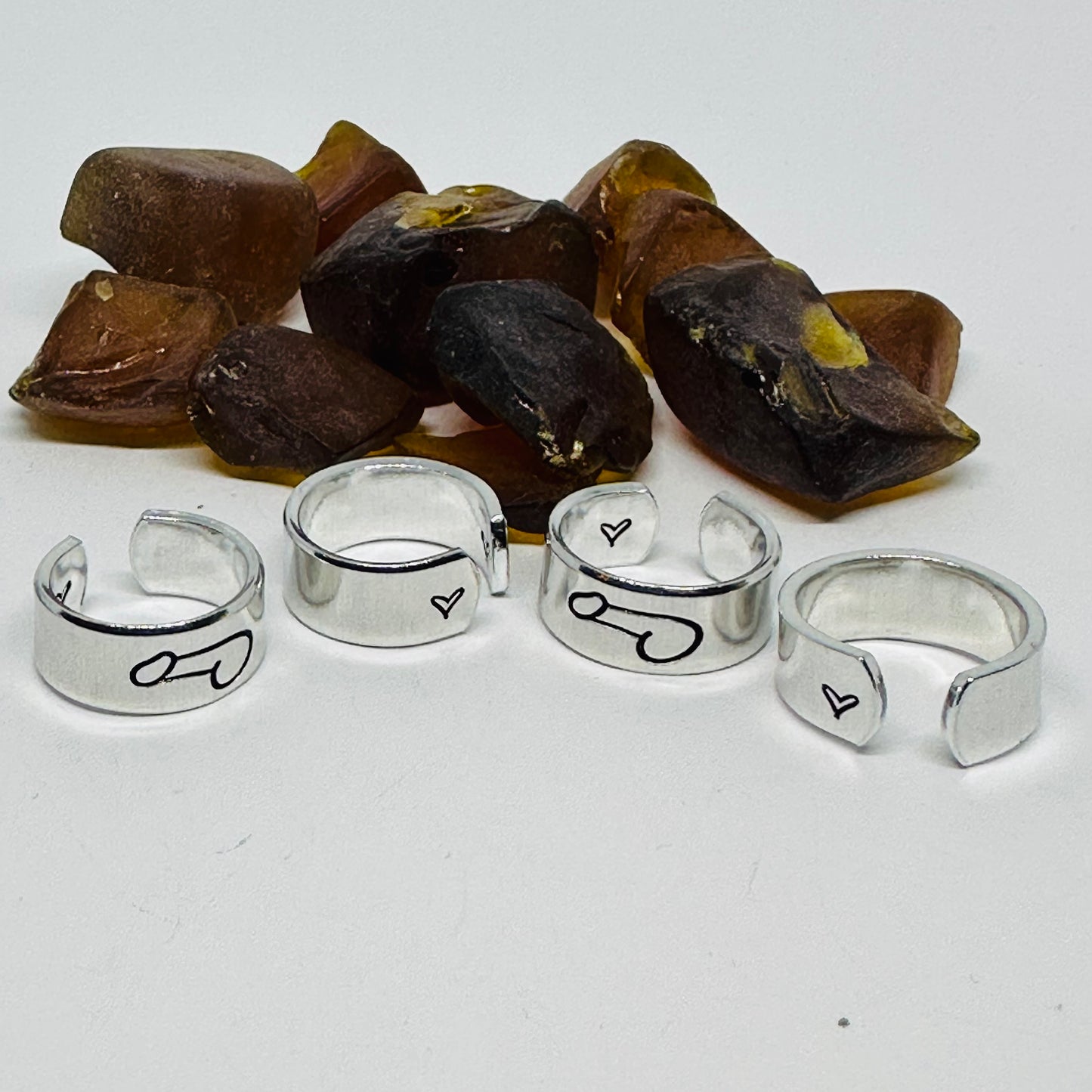 Penis Design Hand Stamped Ring | Statement | Stamped Metal Cuff Ring | Toe Finger Ring | Sex Cock Dick Schlong Johnson Jewelry