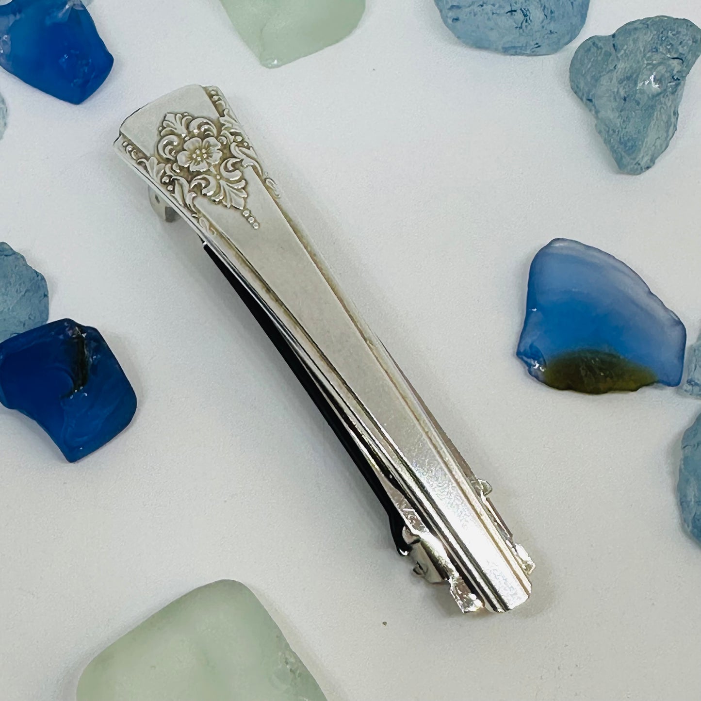 Handcrafted Vintage Silverware Hair Barrettes - Unique Patterns & Two Sizes Available