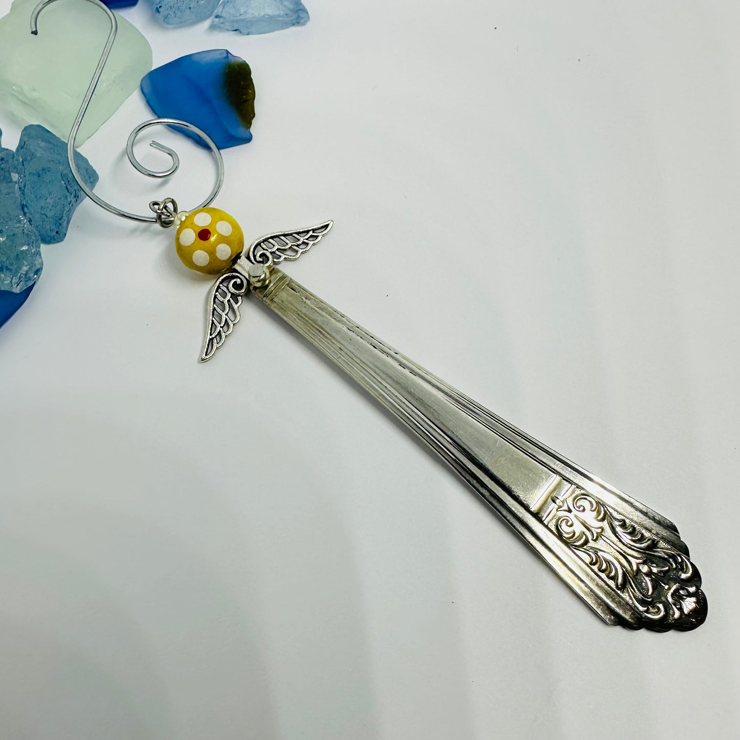 Angel Ornaments and Pendants made with Vintage Silverware