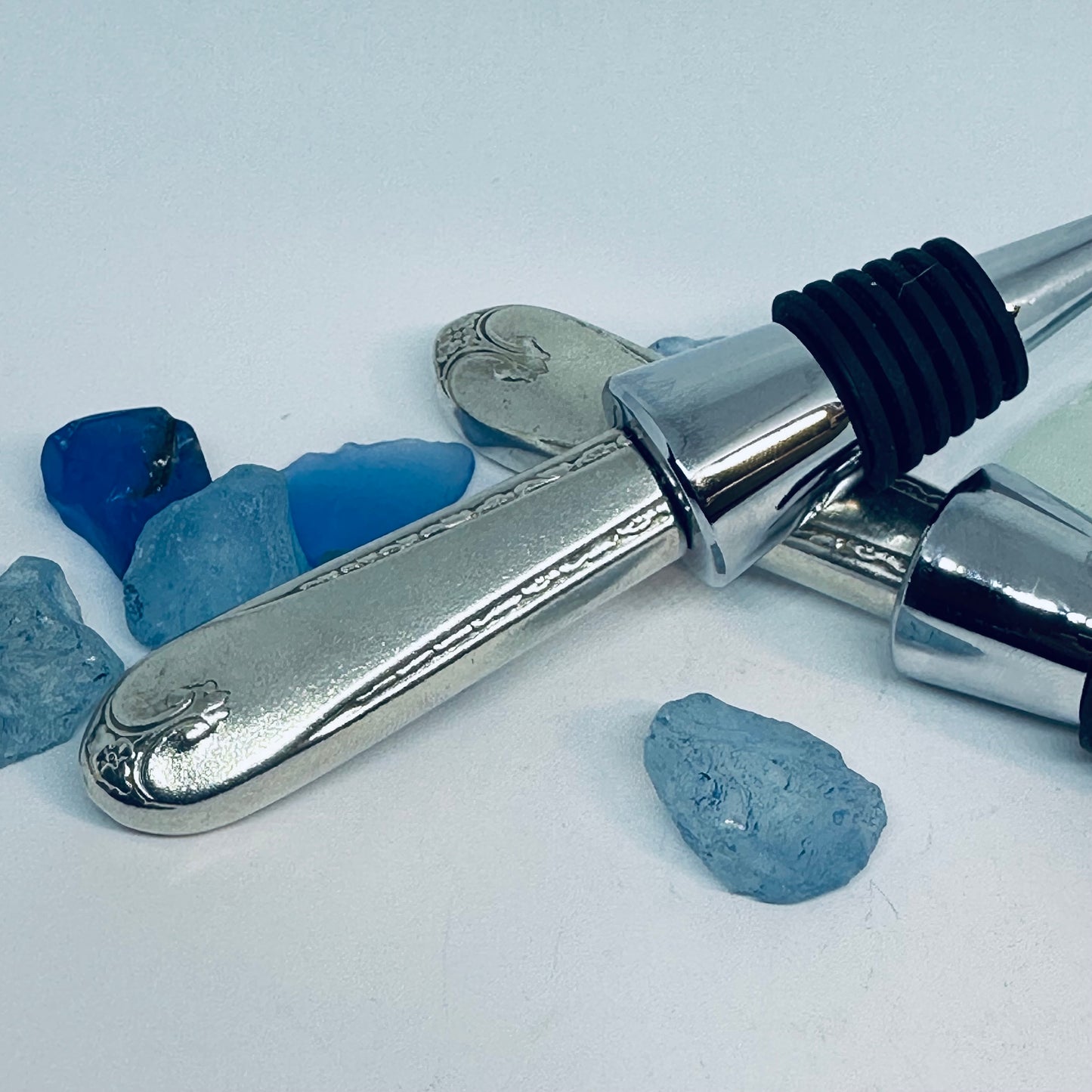 “Exquisite” Vintage Silverware Bottle Stopper | 1940 Int'l Silver | Up-Cycled Wine Stopper | Silverware Bottle Closure | Antique Knife Handle Wine Plug