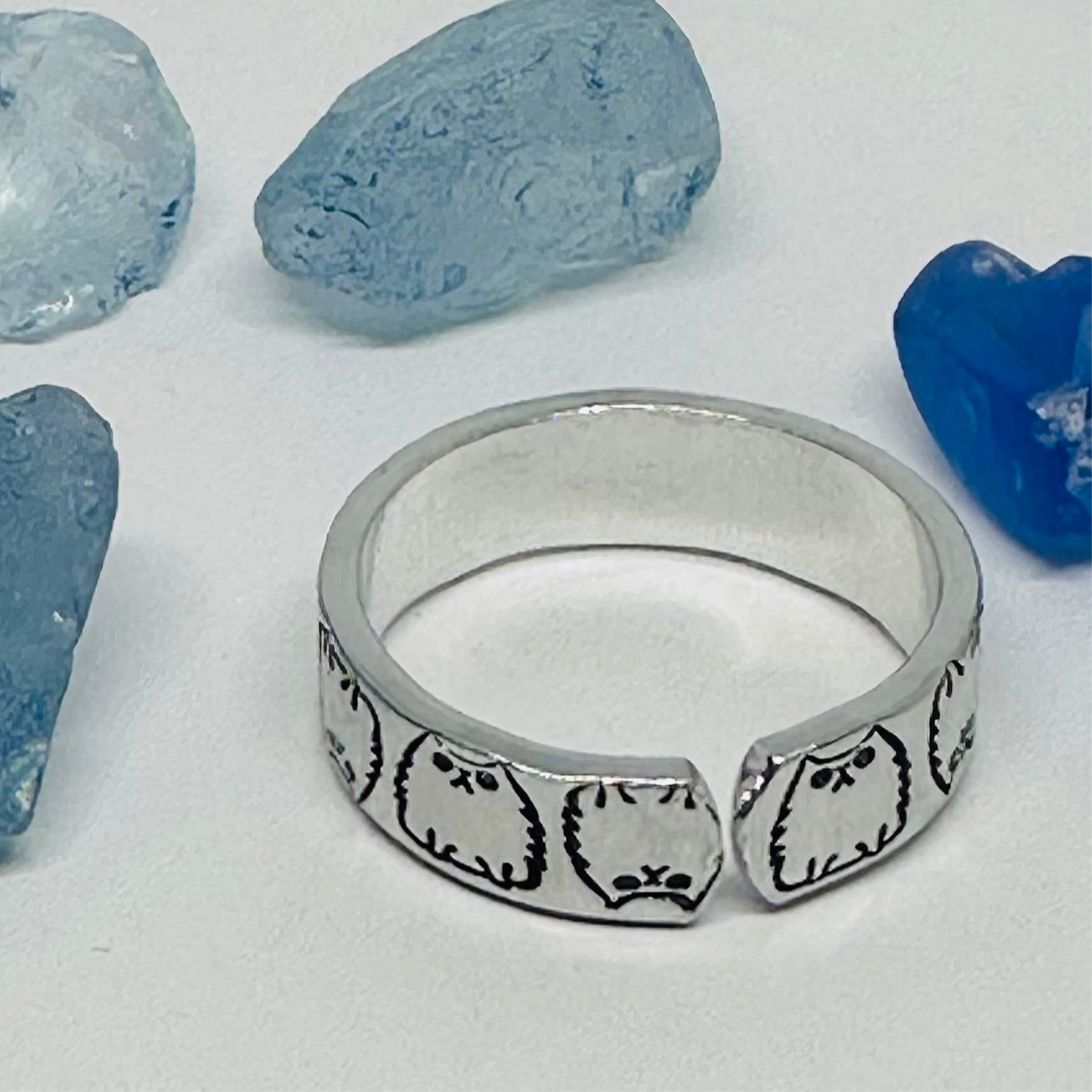 Cats Cats Cats! | Adorable Hand-Stamped Metal Cat Design Rings - Adjustable & Unique Feline Lover Gift