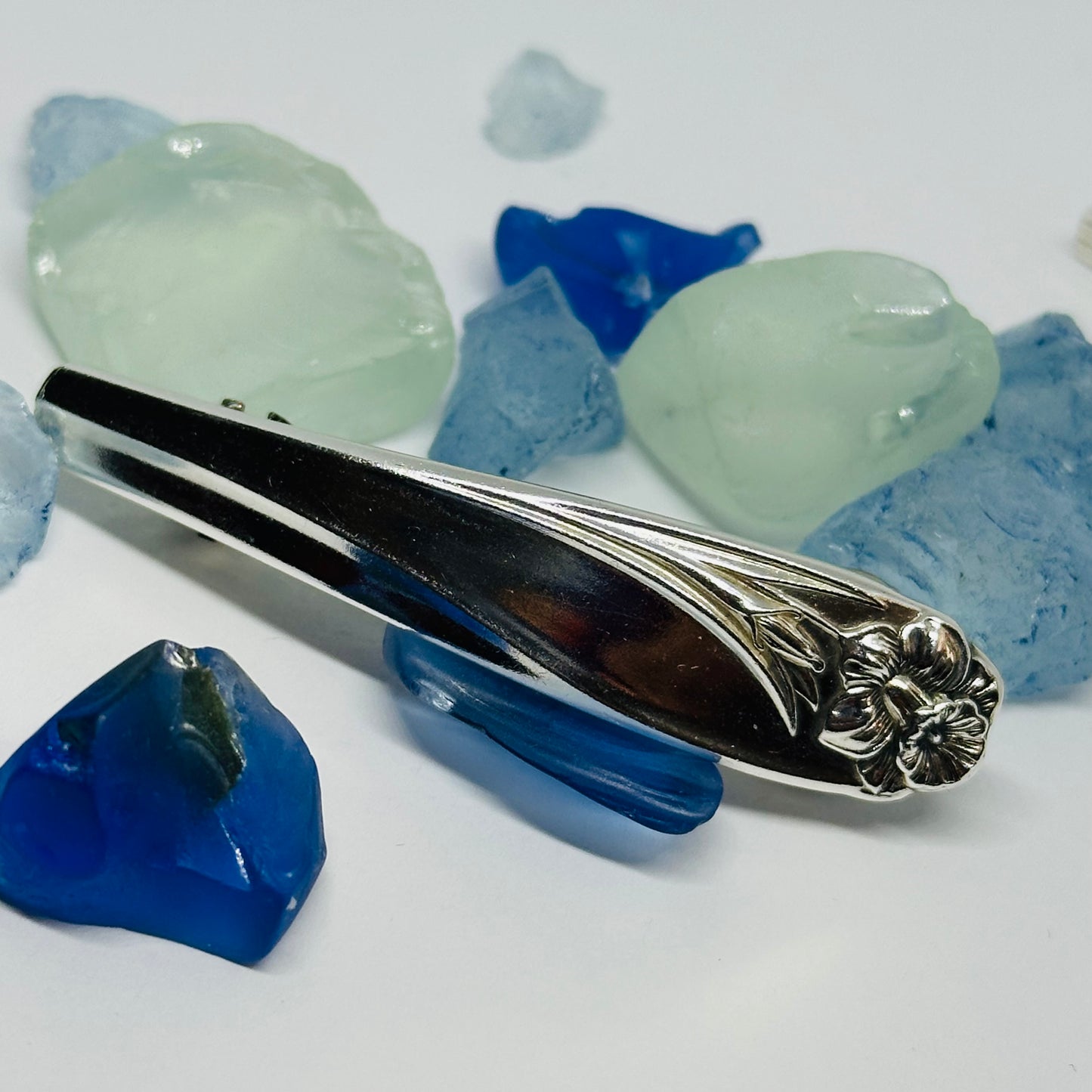 Handcrafted Vintage Silverware Hair Barrettes - Unique Patterns & Two Sizes Available