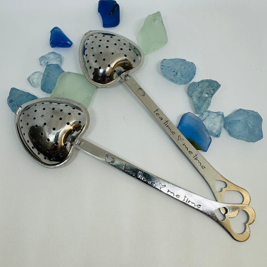 Hand Stamped Tea Infuser | Personalized Loose Tea Strainer | Tea Steeper | Heart-Shaped Tea Strainer | Tea Time | Infuser