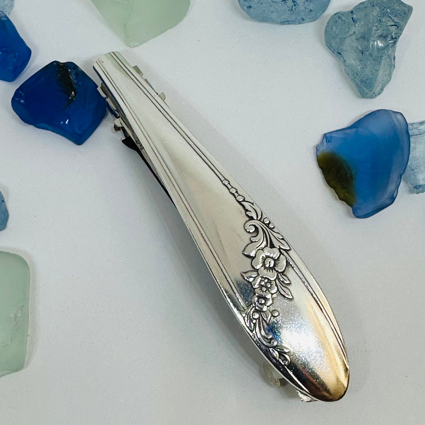 Handcrafted Vintage Silverware Hair Barrettes - Unique Patterns & Two Sizes Available