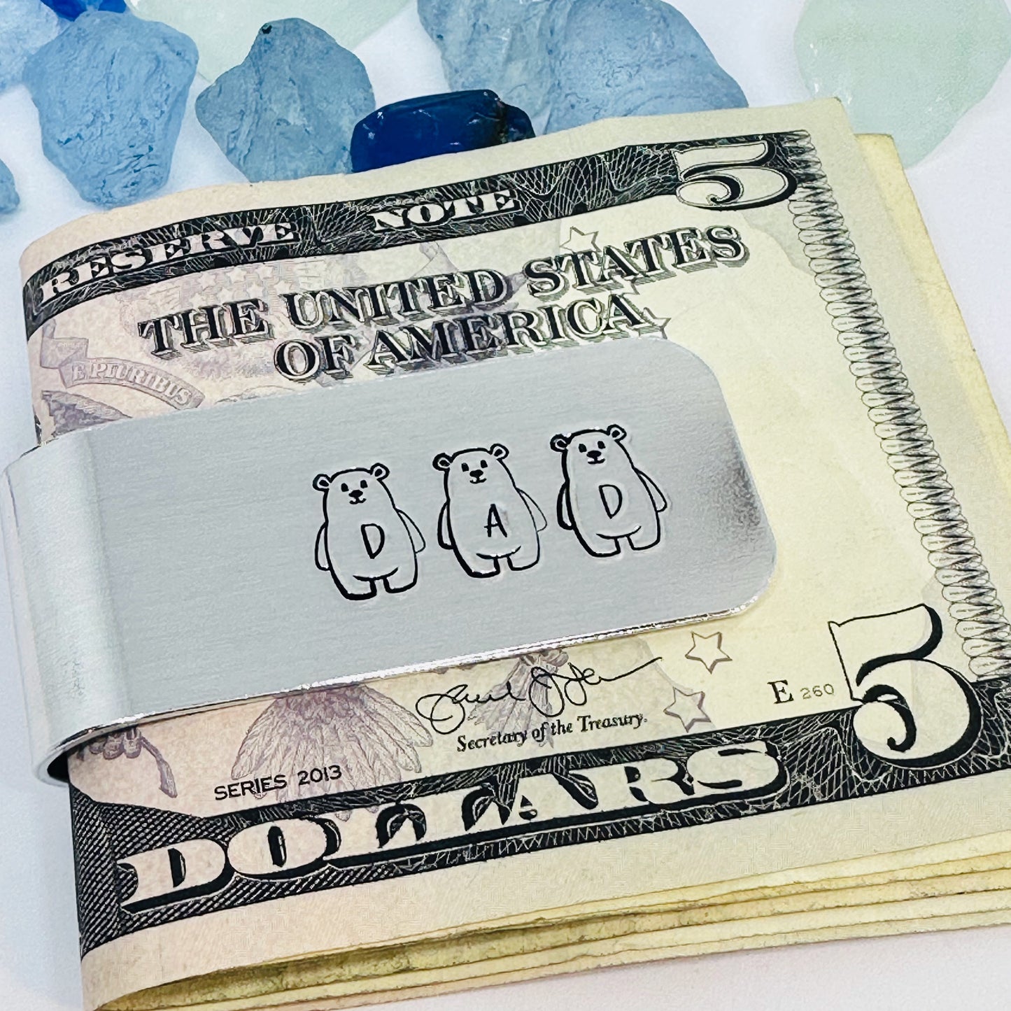 Dad Father Money Cash Clip - Hand Stamped Metal Money Clip - Father's Day Valentine's Day Groom Best Man Gift