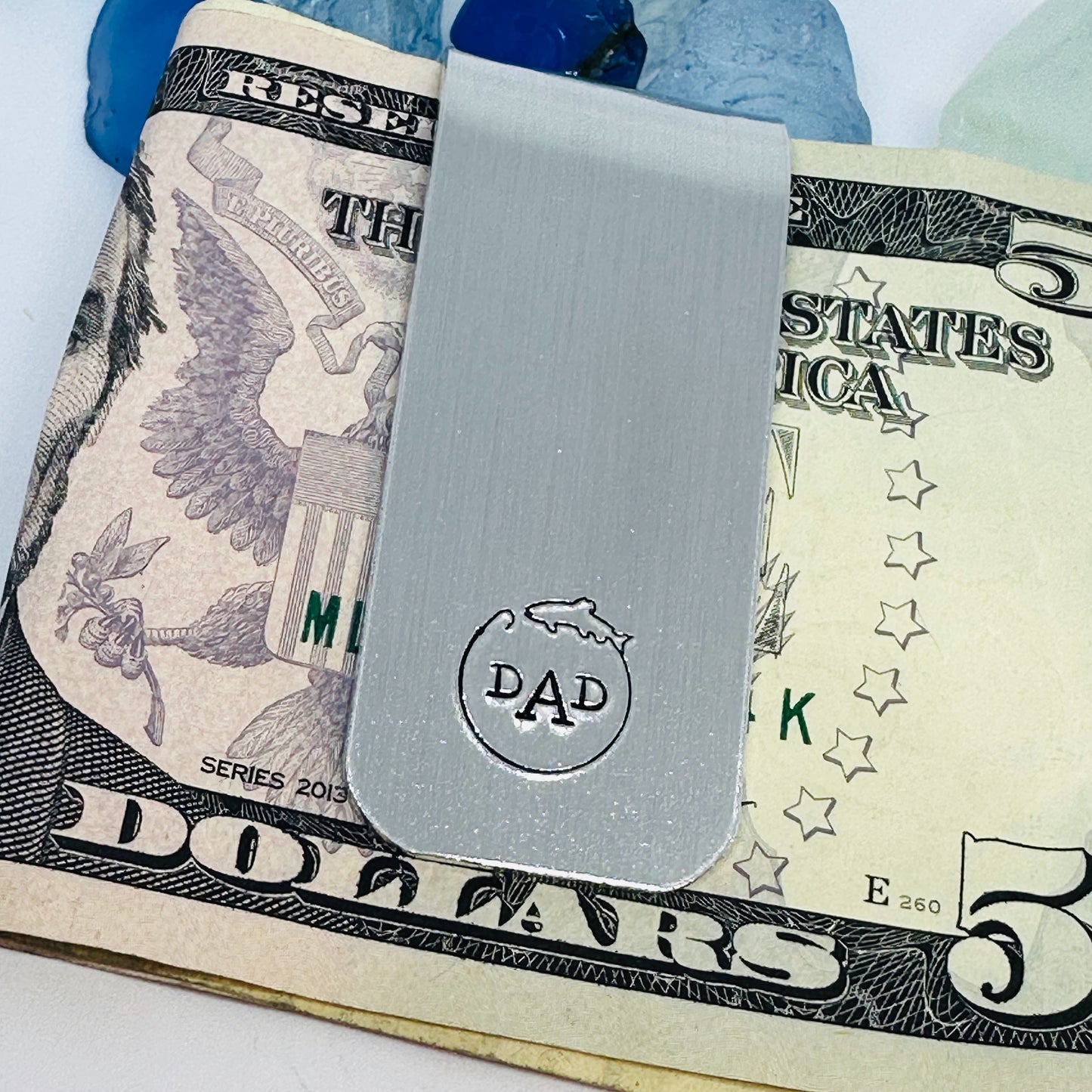Dad Father Money Cash Clip - Hand Stamped Metal Money Clip - Father's Day Valentine's Day Groom Best Man Gift