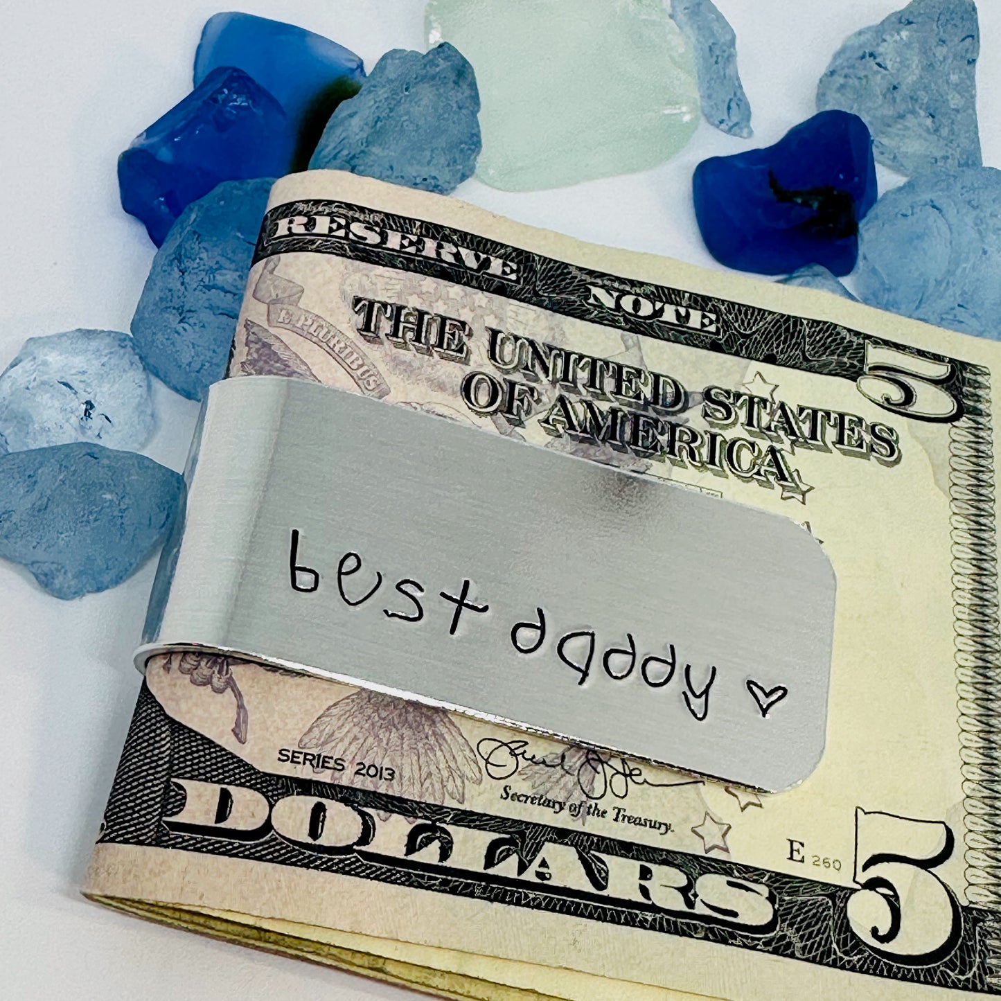 Dad Father Money Cash Clip - Hand Stamped Metal Money Clip - Father's Day Valentine's Day Groom Best Man Gift