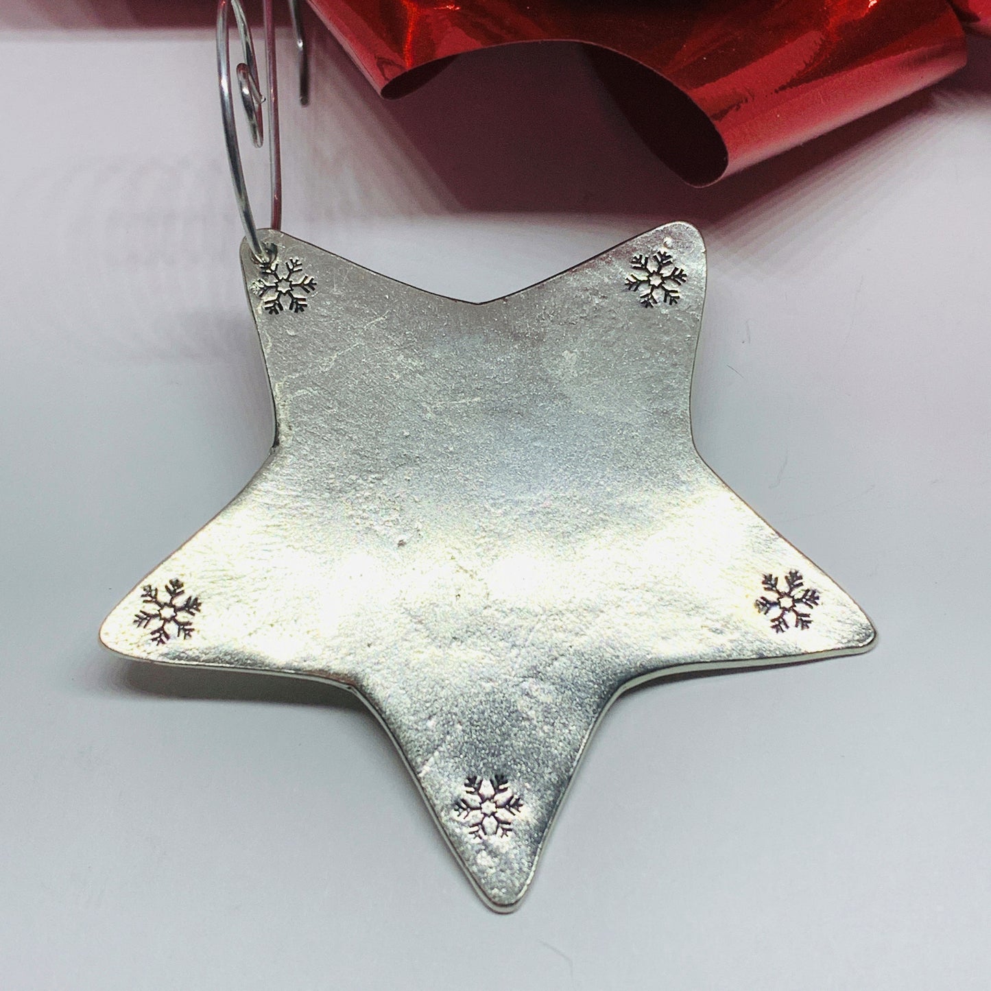 Noel - Hand Stamped Ornament | Pewter Star Ornament | Christmas | Hand Crafted Pewter Ornament | Holiday | Tree Decoration