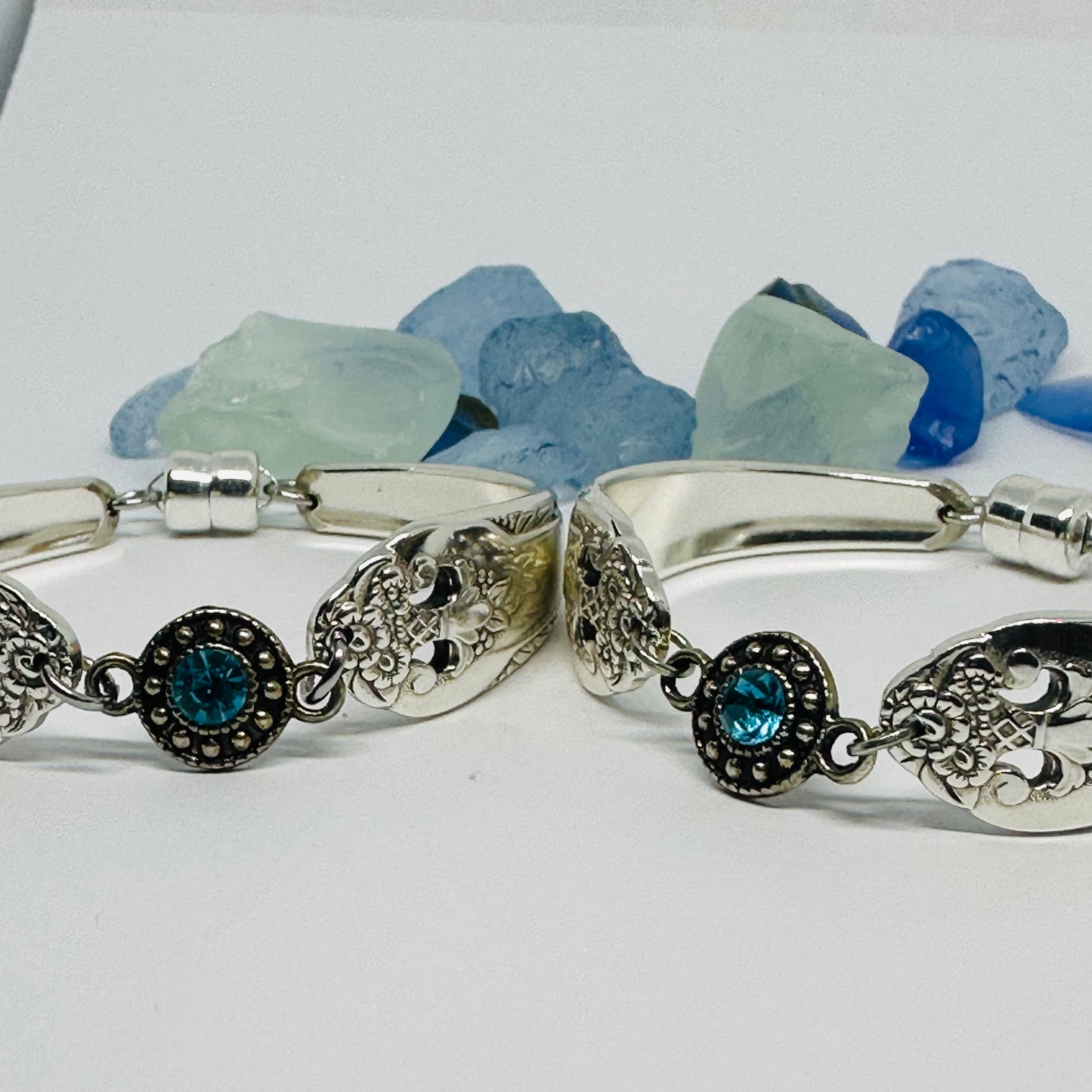 “Lovely Lady” with Charm - 1937 Spoon Bracelet | Vintage Silverware | Holmes and Edwards | Up-Cycled Antique Silverware Spoon Bracelet