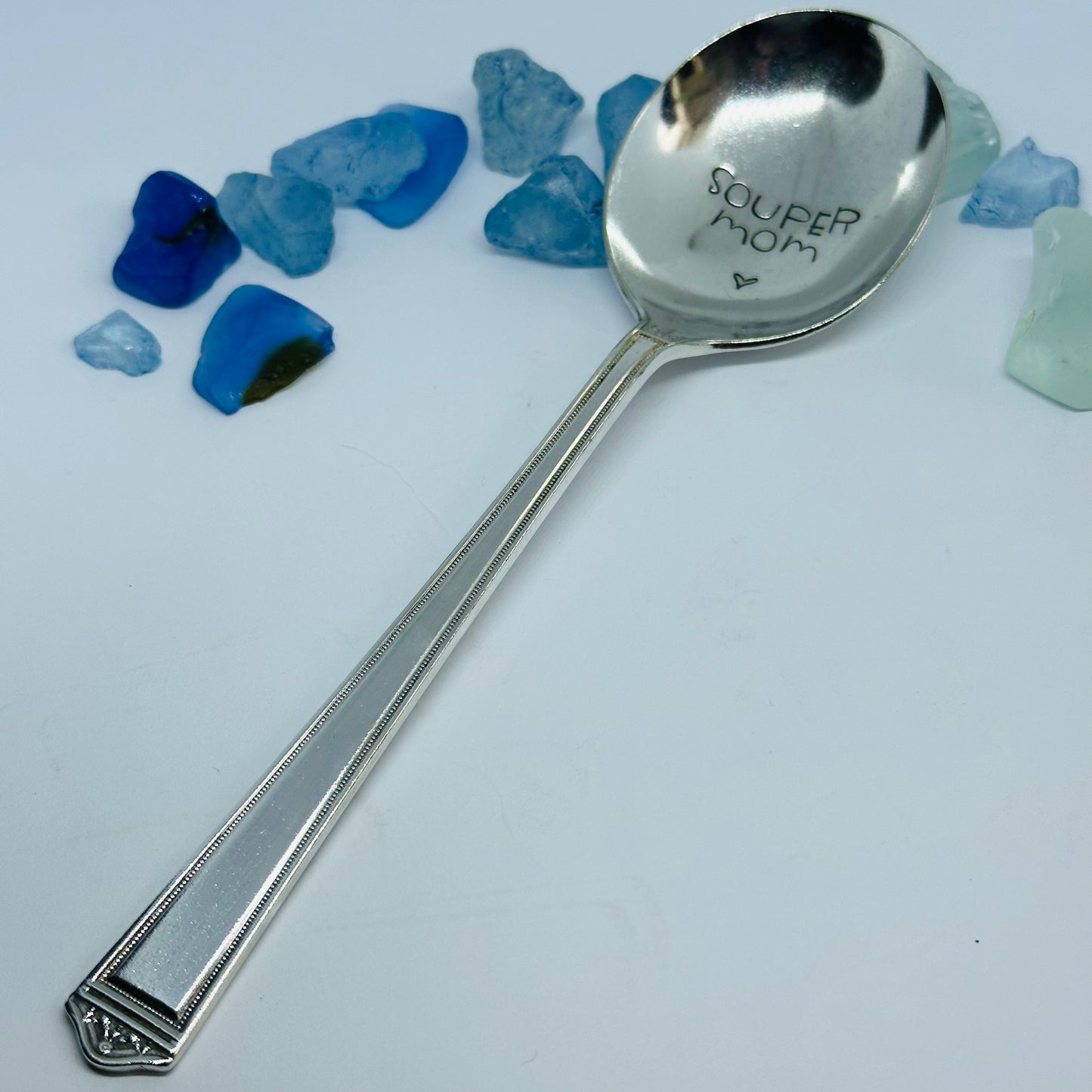 "Souper Mom" Vintage Silverplated Hand Stamped Spoon | Novelty | Mother's Day | Grandma Sister Aunt Daughter Gift