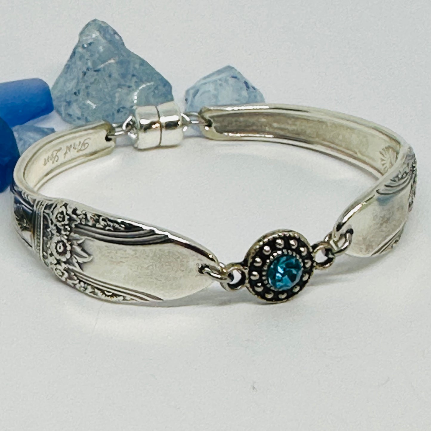 “First Love” with Charm 1847/1937 Spoon Bracelet | Vintage Silverware | International Silver | Up-Cycled | Silverware | Antique