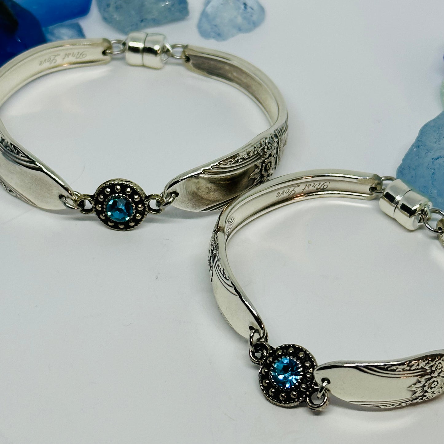 “First Love” with Charm 1847/1937 Spoon Bracelet | Vintage Silverware | International Silver | Up-Cycled | Silverware | Antique