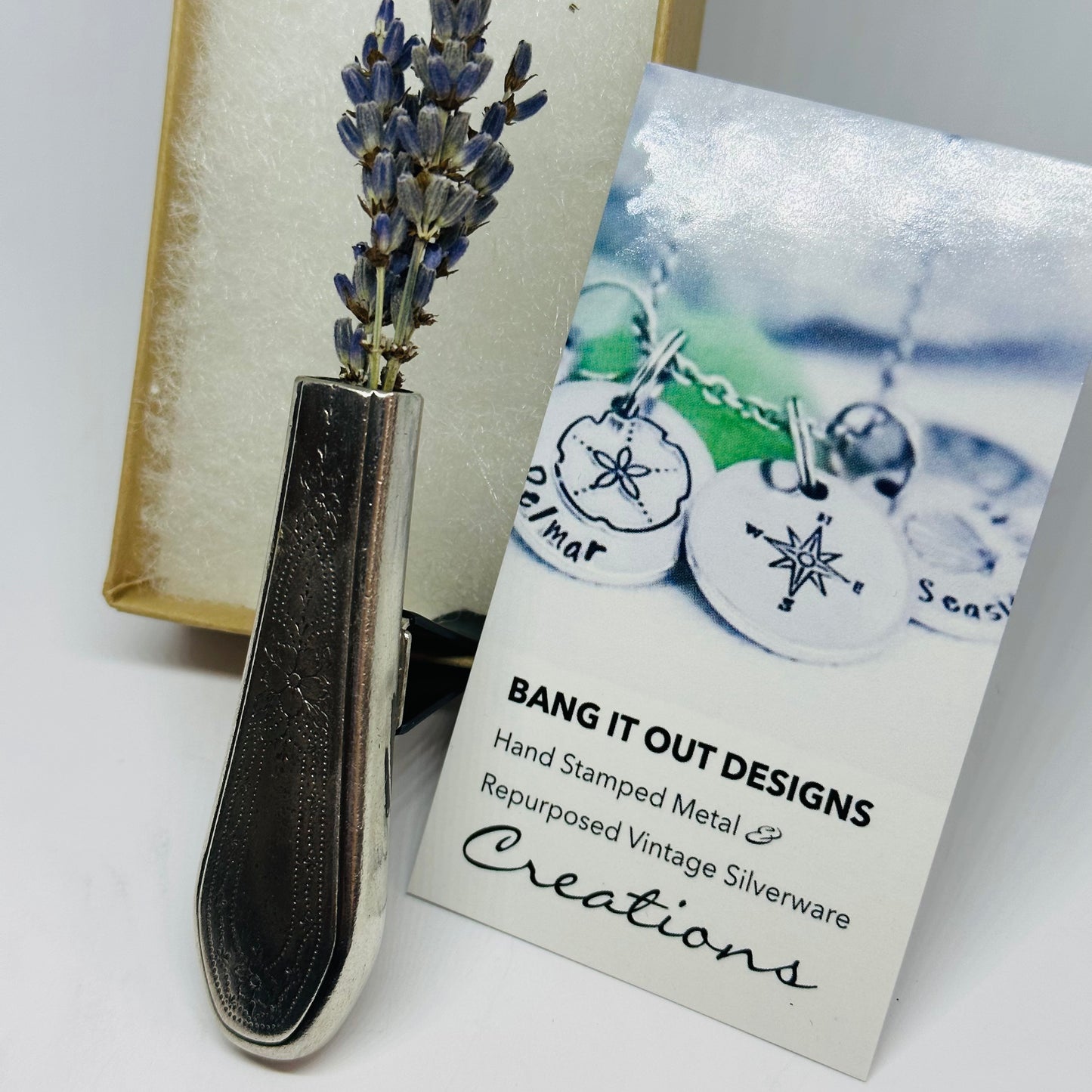 Vintage Silverware Car Vent Bud Vase | Silverplate Essential Oils Flowers | Up-Cycled Antique