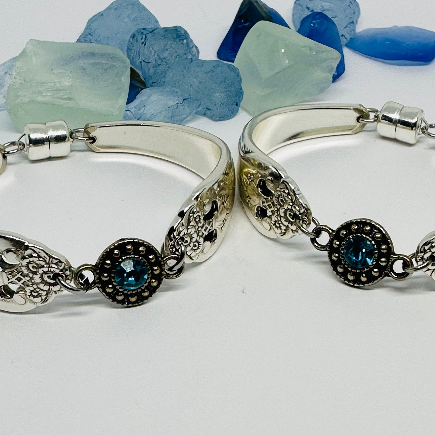 “Lovely Lady” with Charm - 1937 Spoon Bracelet | Vintage Silverware | Holmes and Edwards | Up-Cycled Antique Silverware Spoon Bracelet