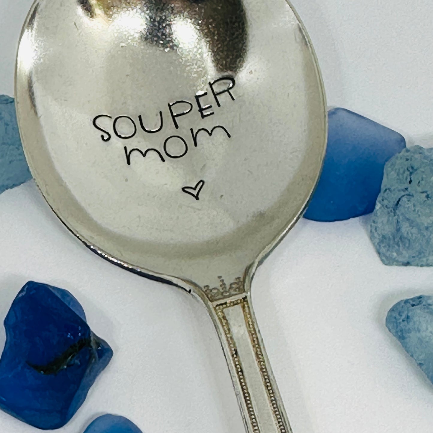 "Souper Mom" Vintage Silverplated Hand Stamped Spoon | Novelty | Mother's Day | Grandma Sister Aunt Daughter Gift