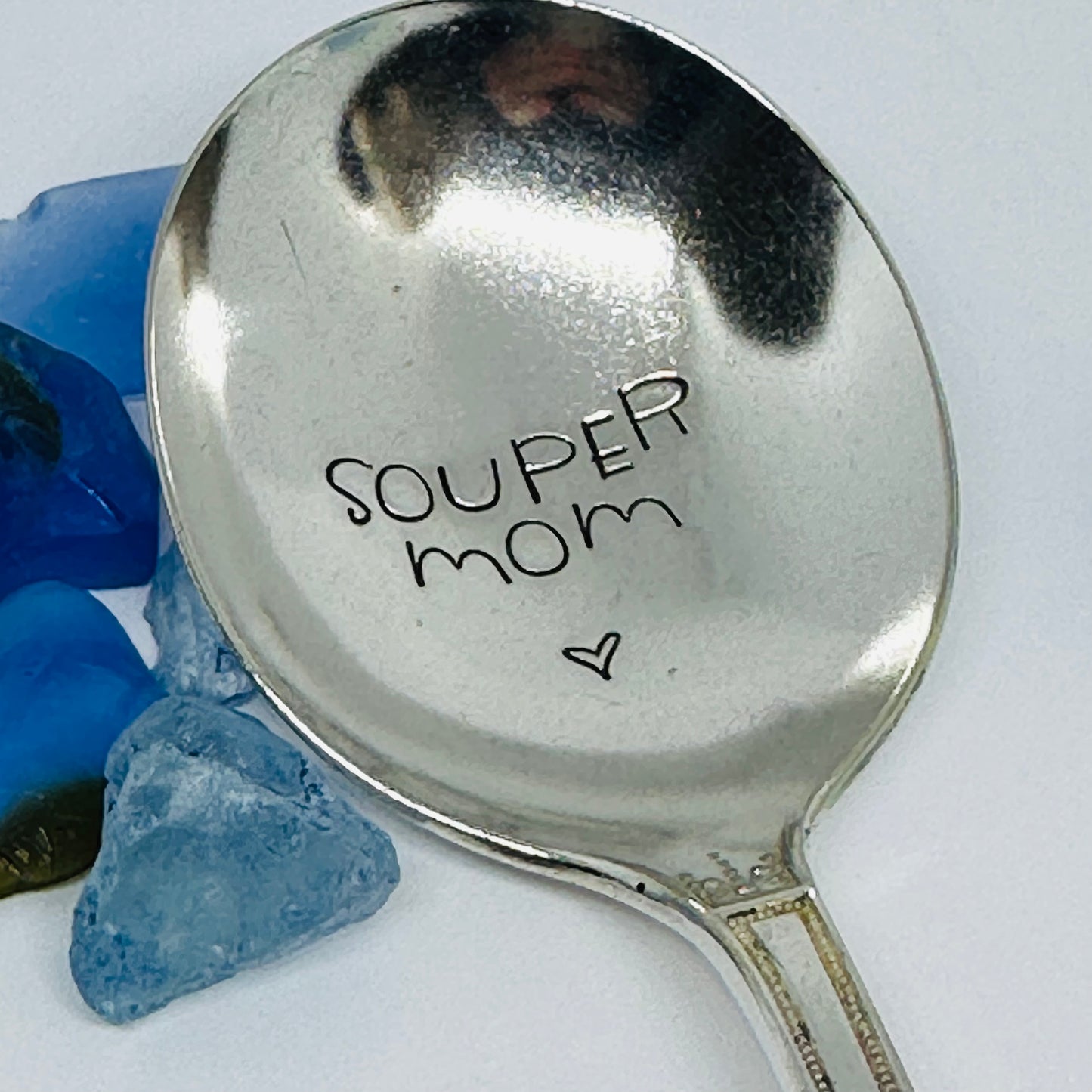"Souper Mom" Vintage Silverplated Hand Stamped Spoon | Novelty | Mother's Day | Grandma Sister Aunt Daughter Gift