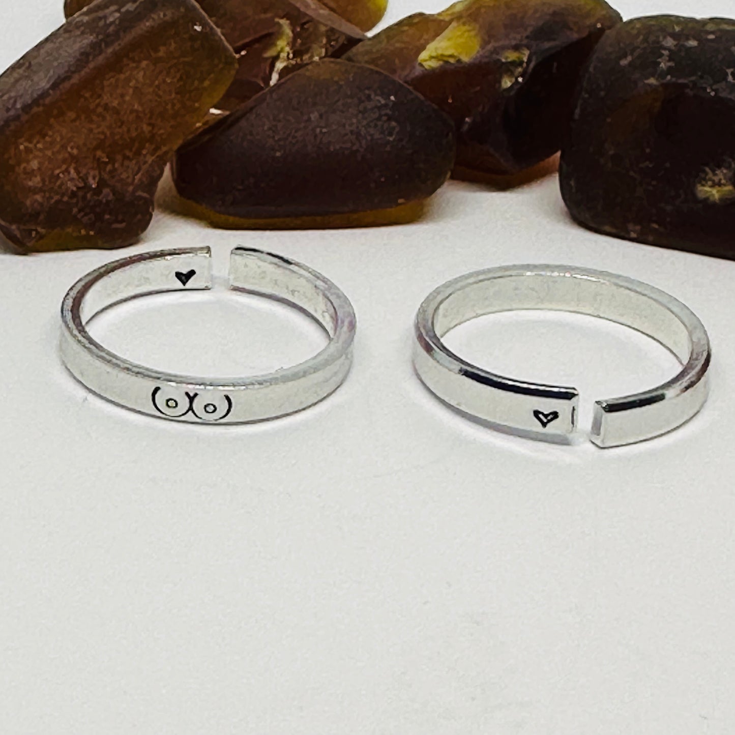 Boobs Design Mini Stacking Adult Ring | Statement Ring | Stamped Metal Boobies Ring | Stacking Stamped Metal Ring | Stamped Metal Bewbies