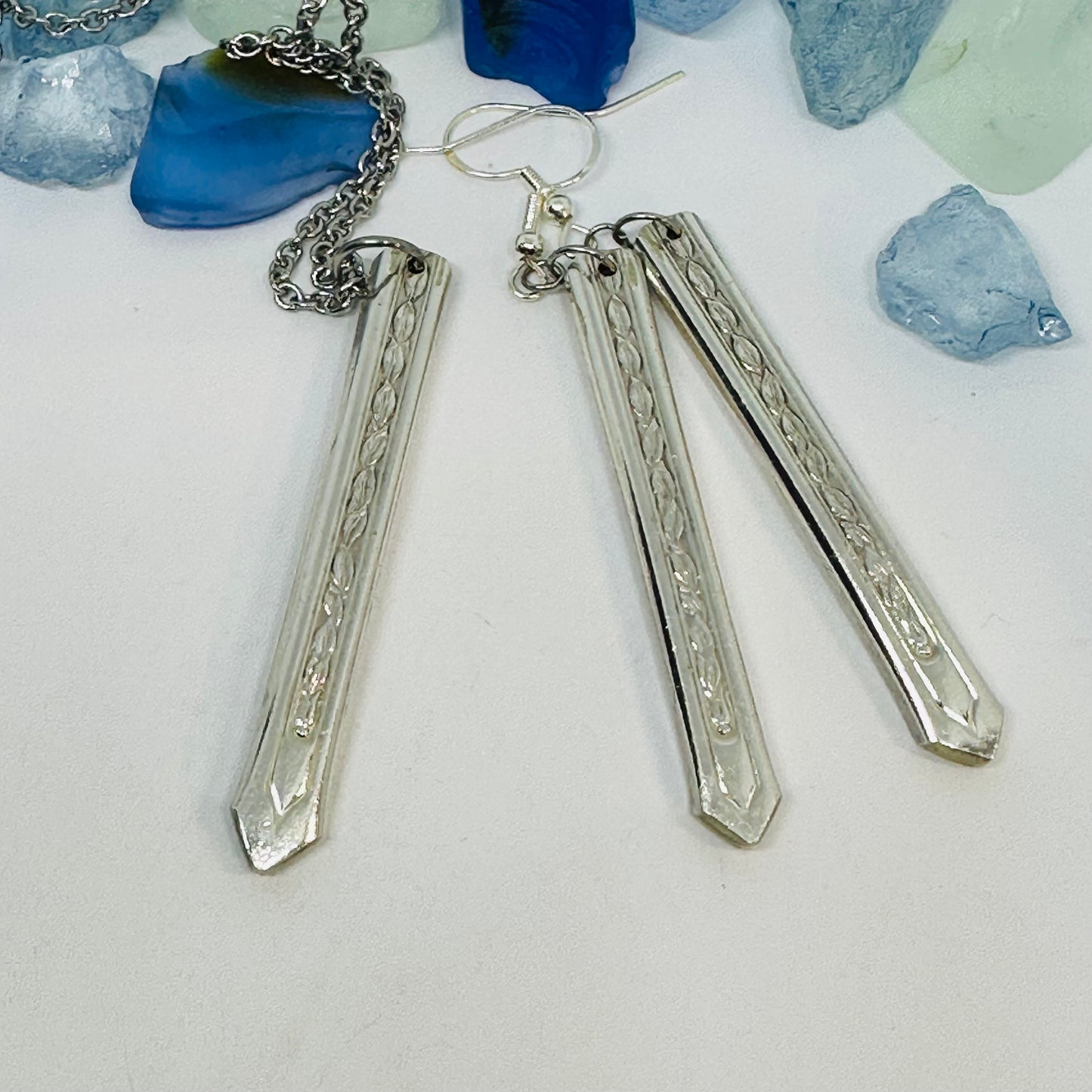 “Rose and Leaf” Vintage Earrings | Silverplate 1937 | Up-Cycled | Antique