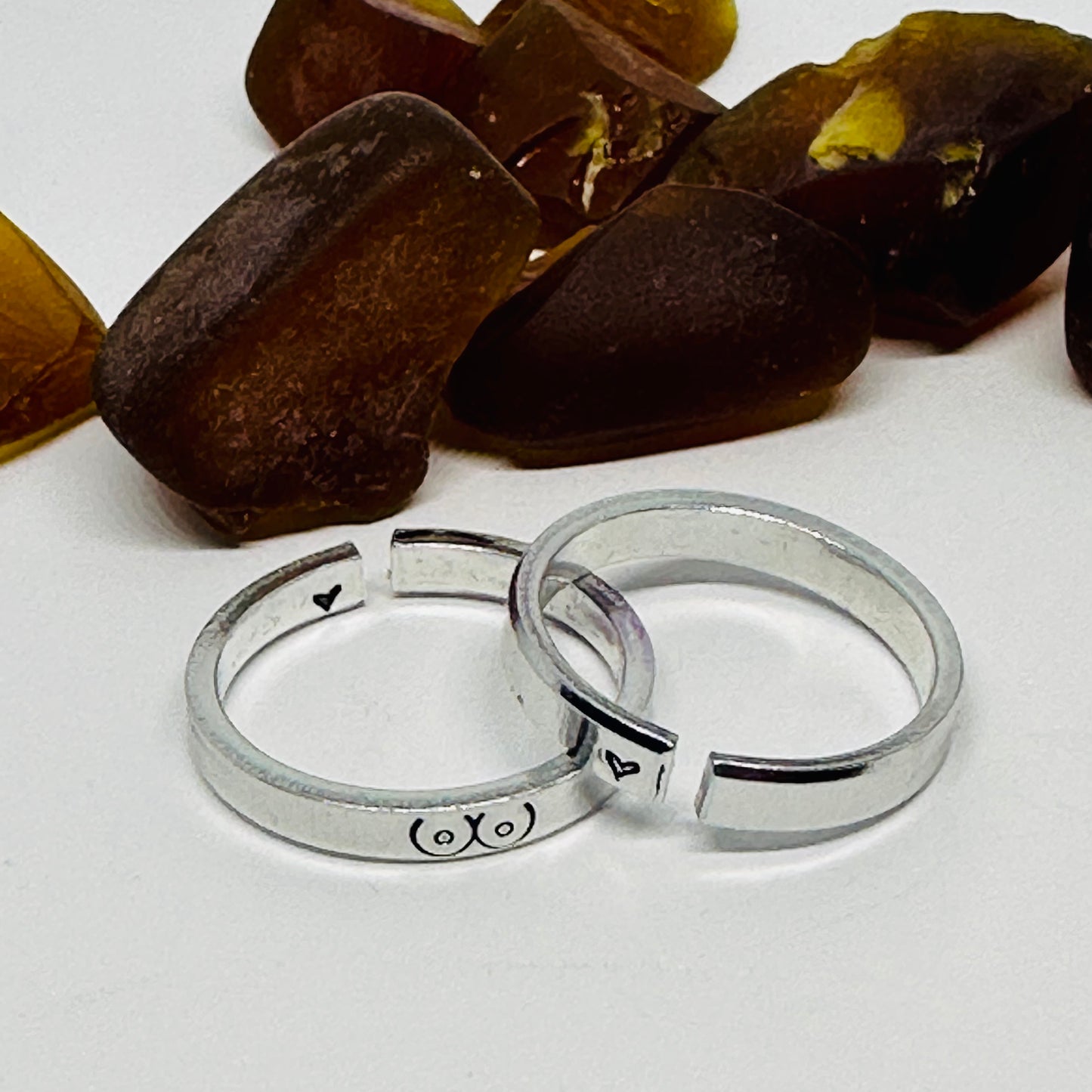 Boobs Design Mini Stacking Adult Ring | Statement Ring | Stamped Metal Boobies Ring | Stacking Stamped Metal Ring | Stamped Metal Bewbies