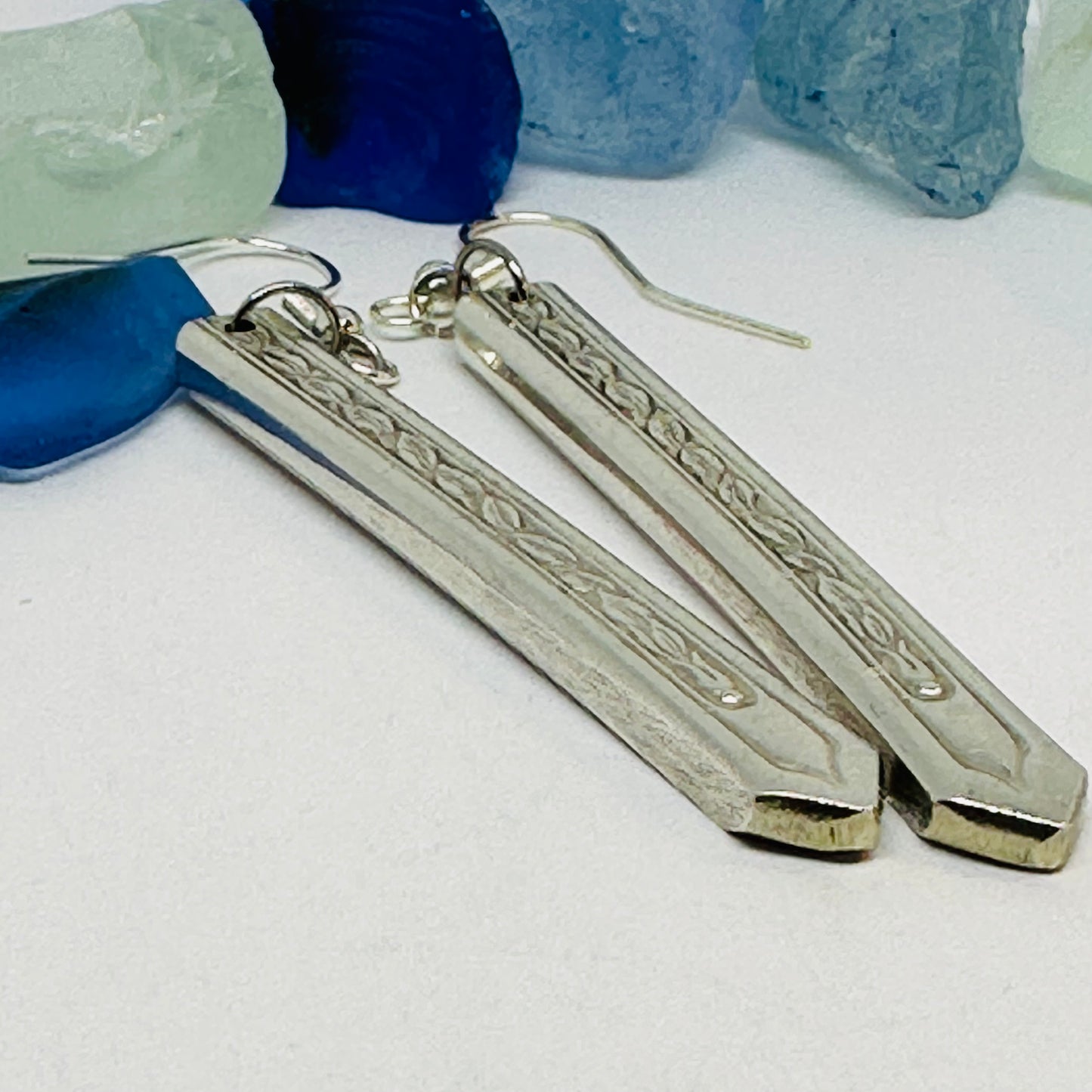 “Rose and Leaf” Vintage Earrings | Silverplate 1937 | Up-Cycled | Antique