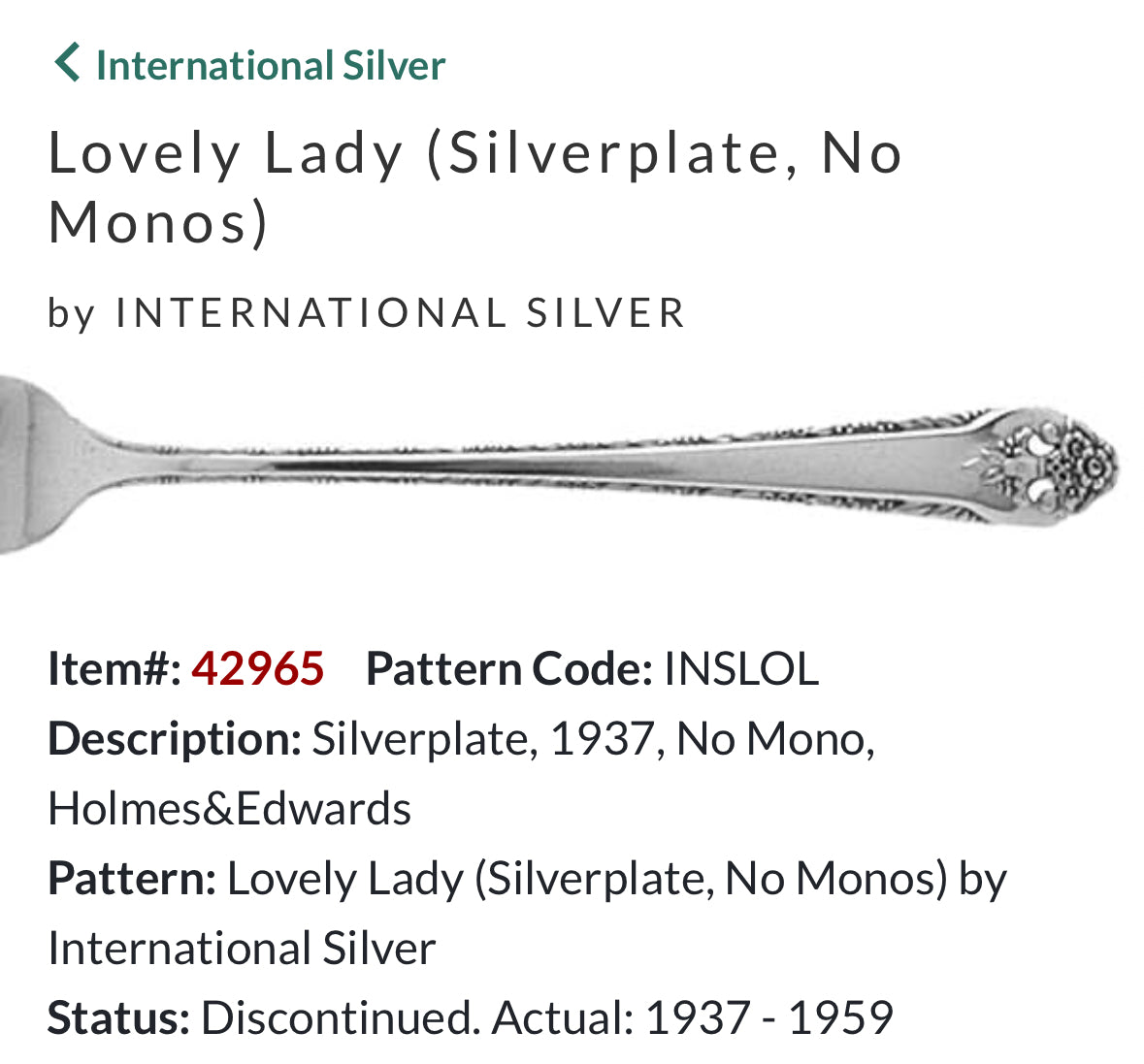 “Lovely Lady” with Charm - 1937 Spoon Bracelet | Vintage Silverware | Holmes and Edwards | Up-Cycled Antique Silverware Spoon Bracelet