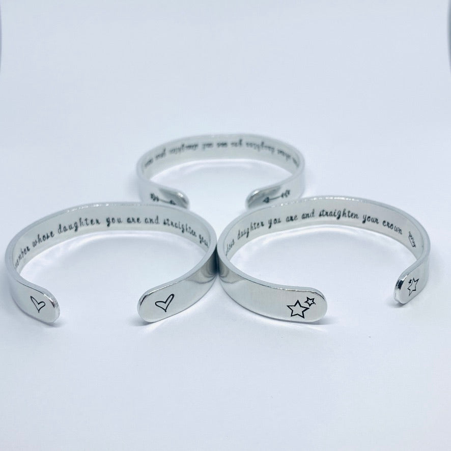 Whenever you feel overwhelmed ... - Hand Stamped Cuff Bracelet